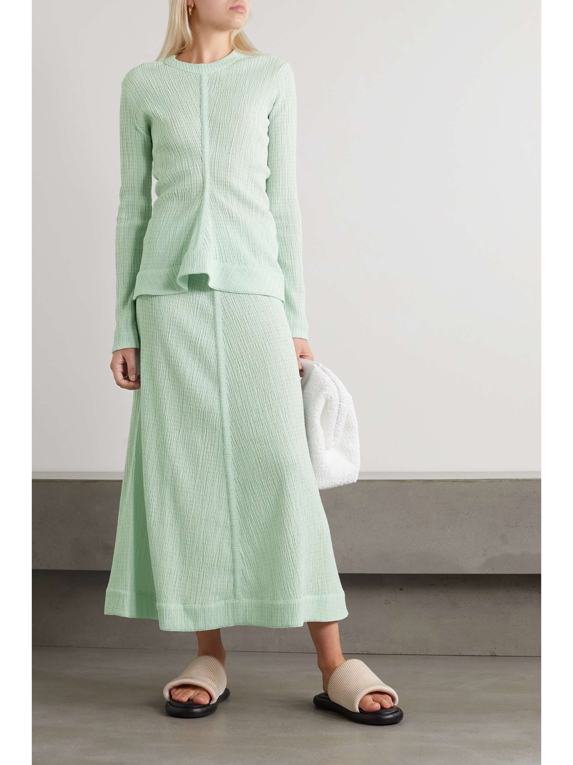 JIL SANDER Textured-crepe top