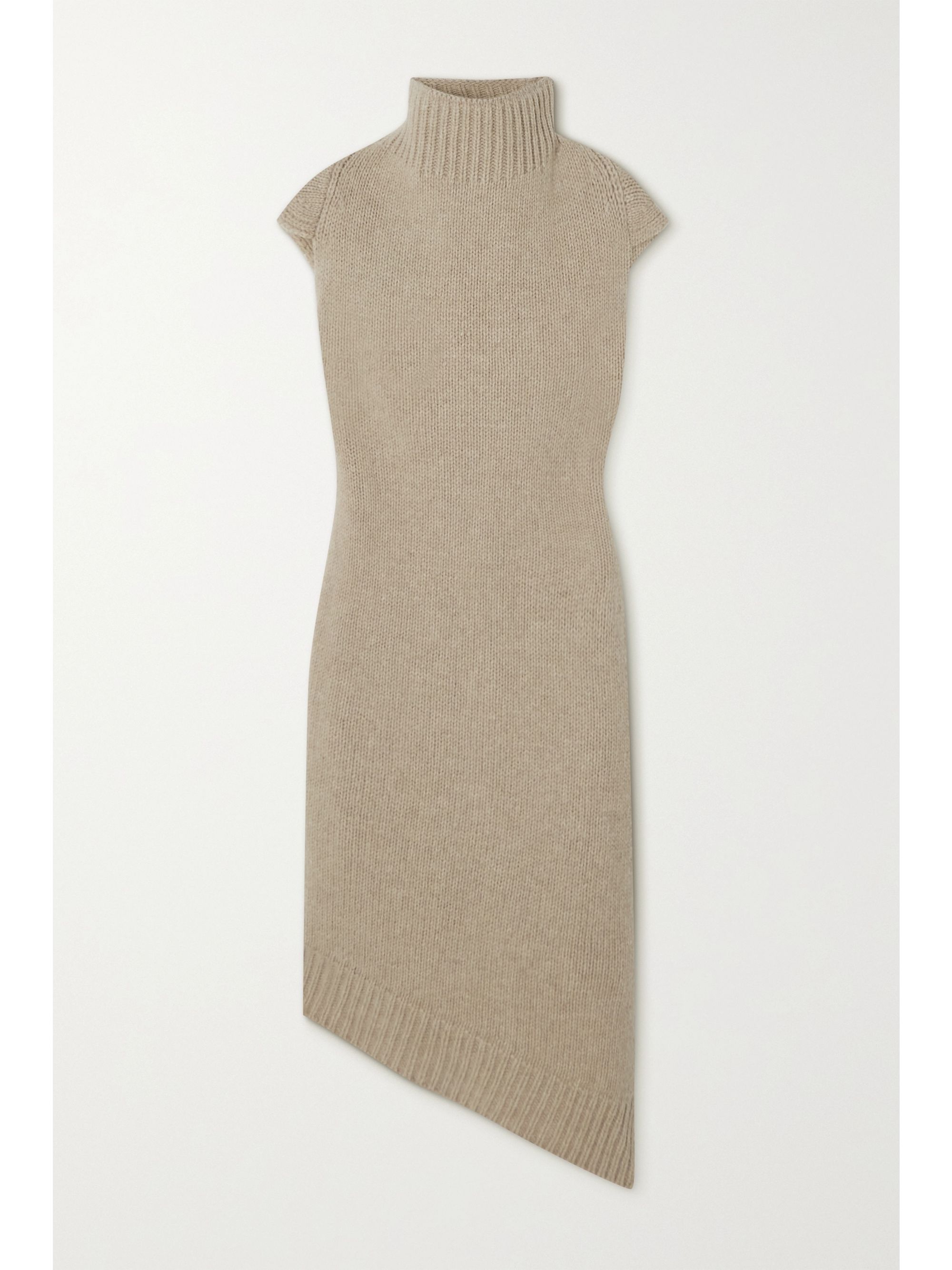 JIL SANDER Asymmetric wool turtleneck tank