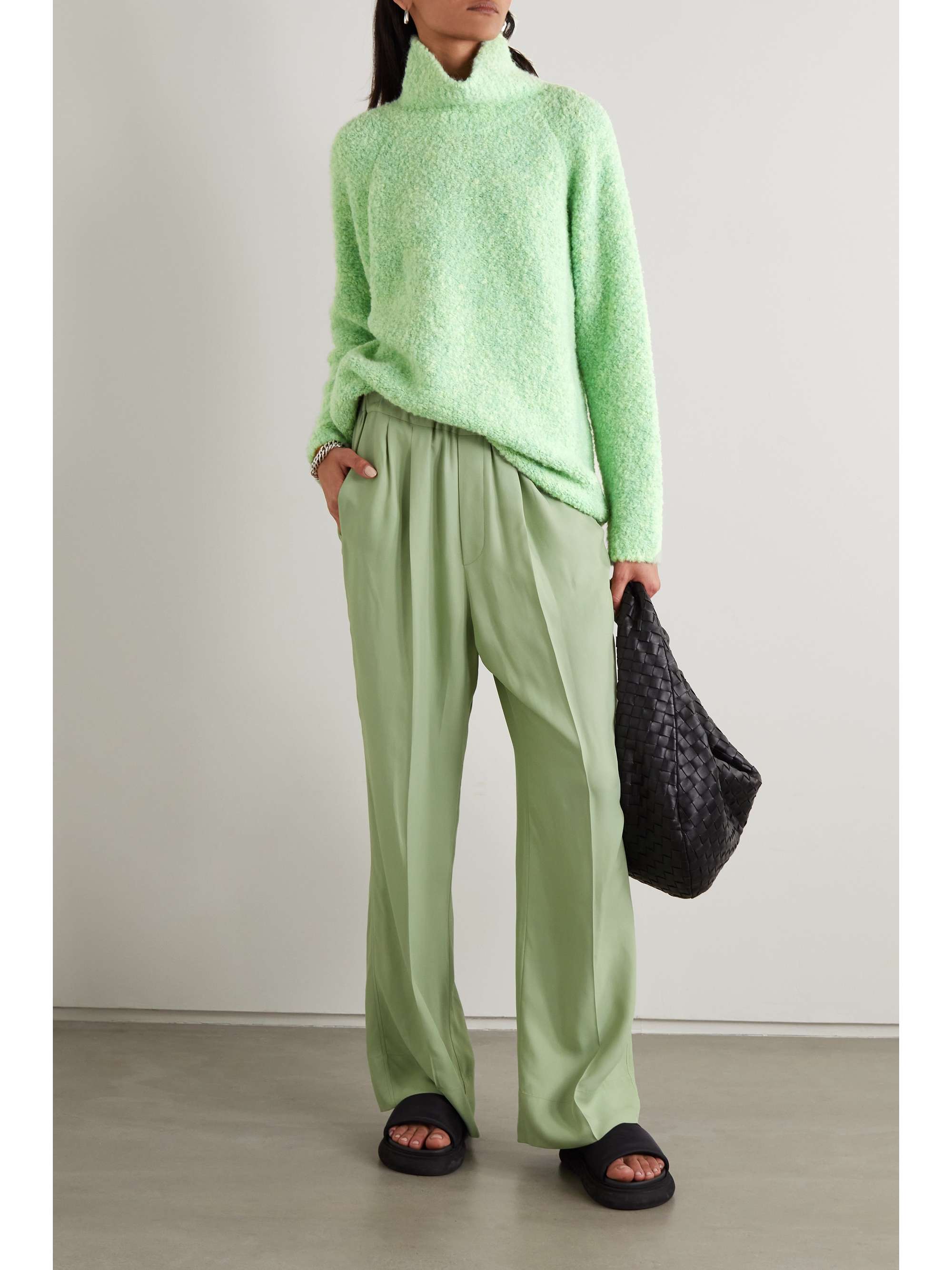 mint green turtleneck