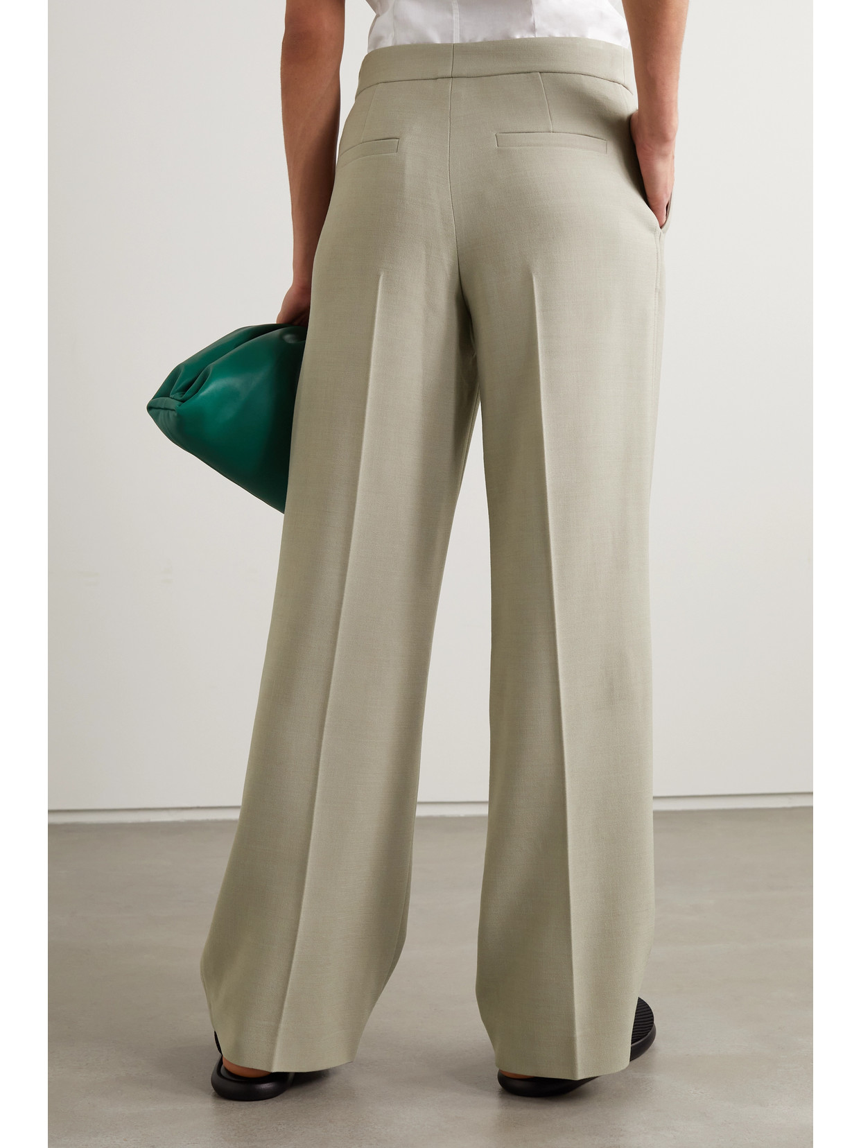 Gauchère Tilla Woven Wide-leg Pants In Light Gray
