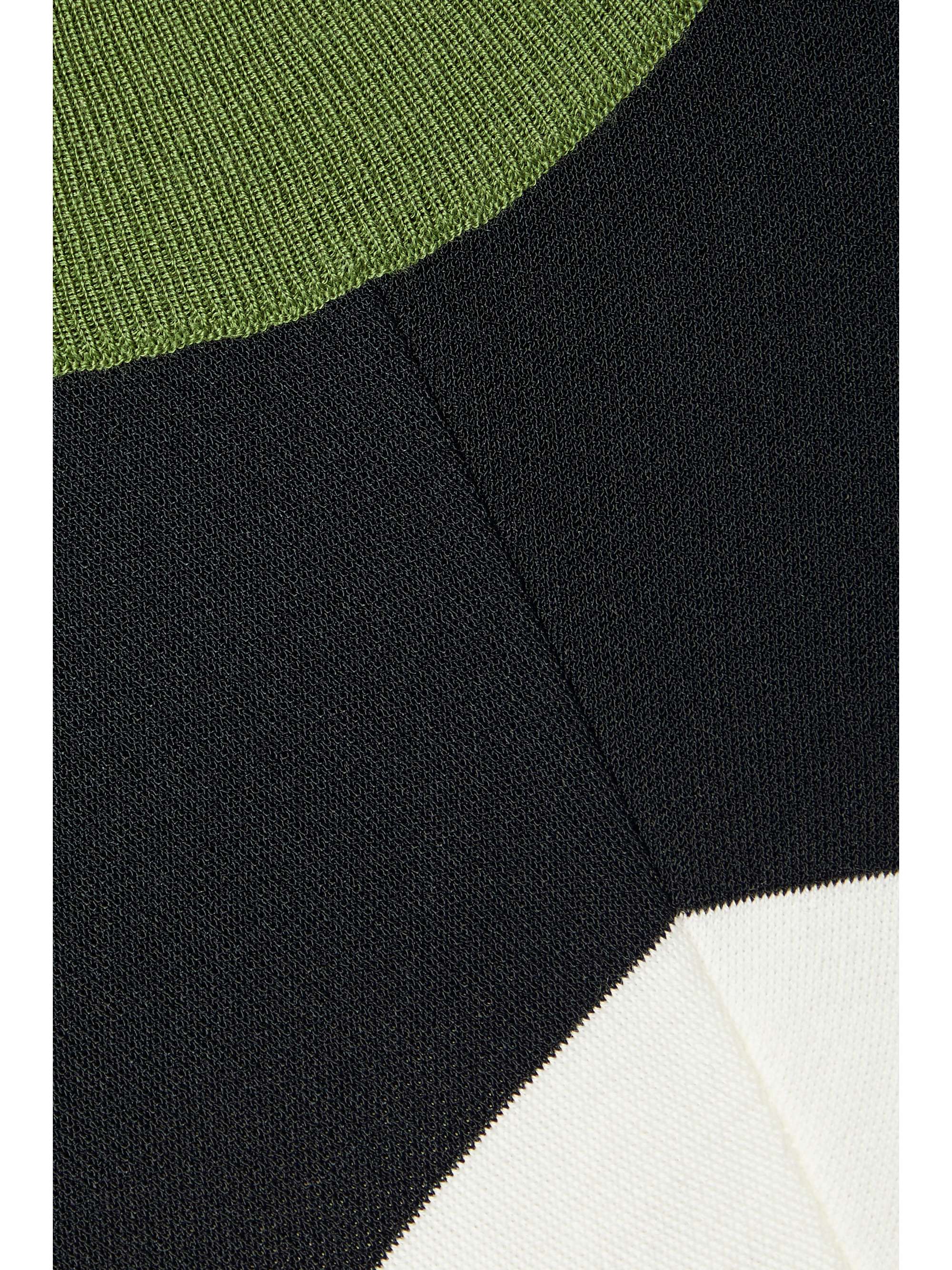 JIL SANDER Color-block ribbed cotton-blend jersey maxi dress