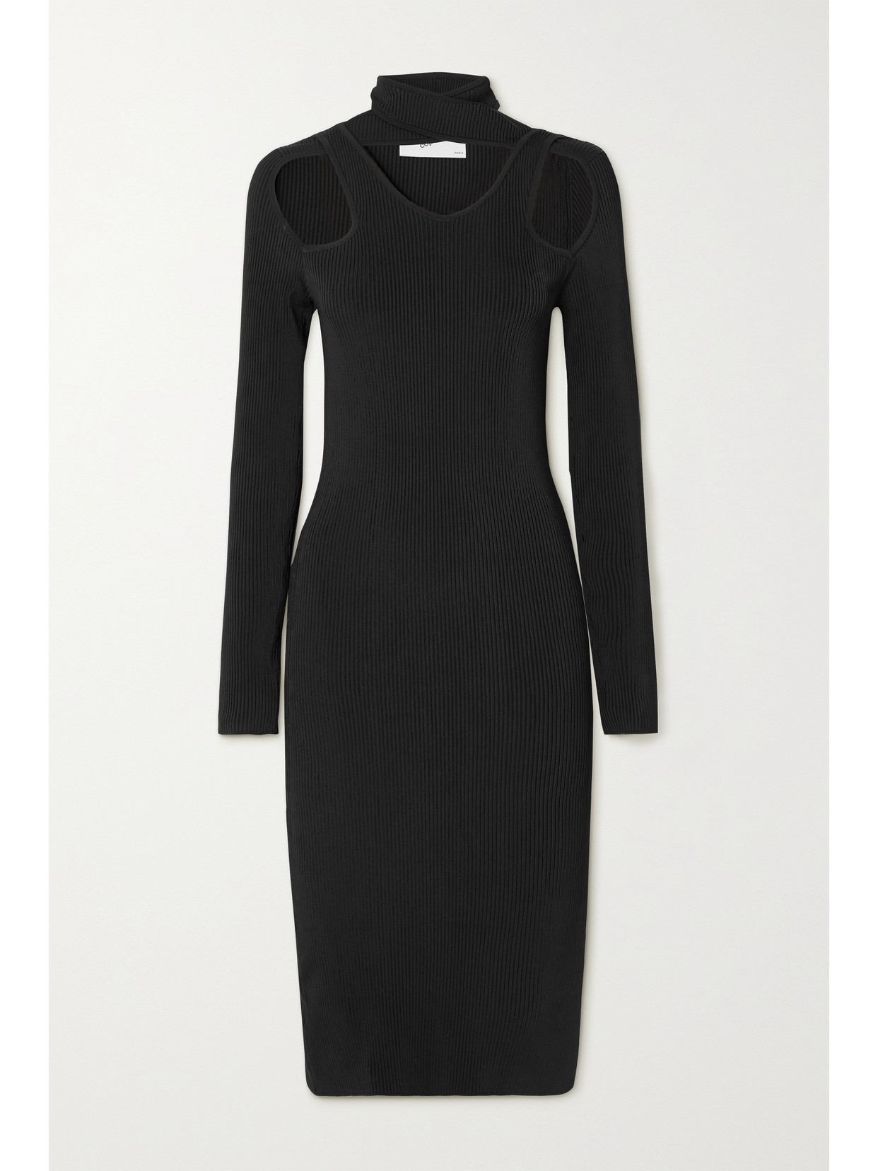 COPERNI CUTOUT RIBBED-KNIT MIDI DRESS