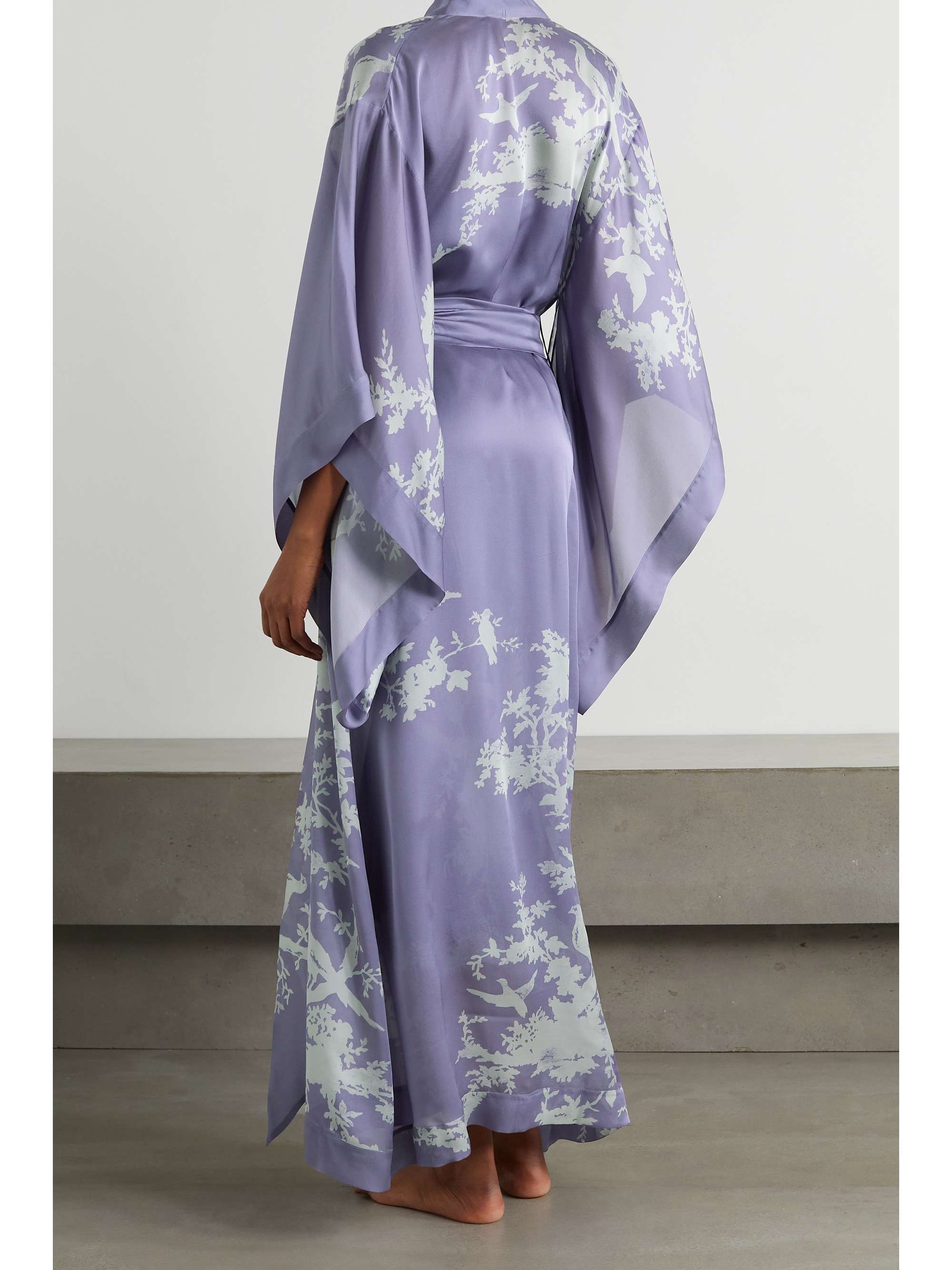 lilac silk robe