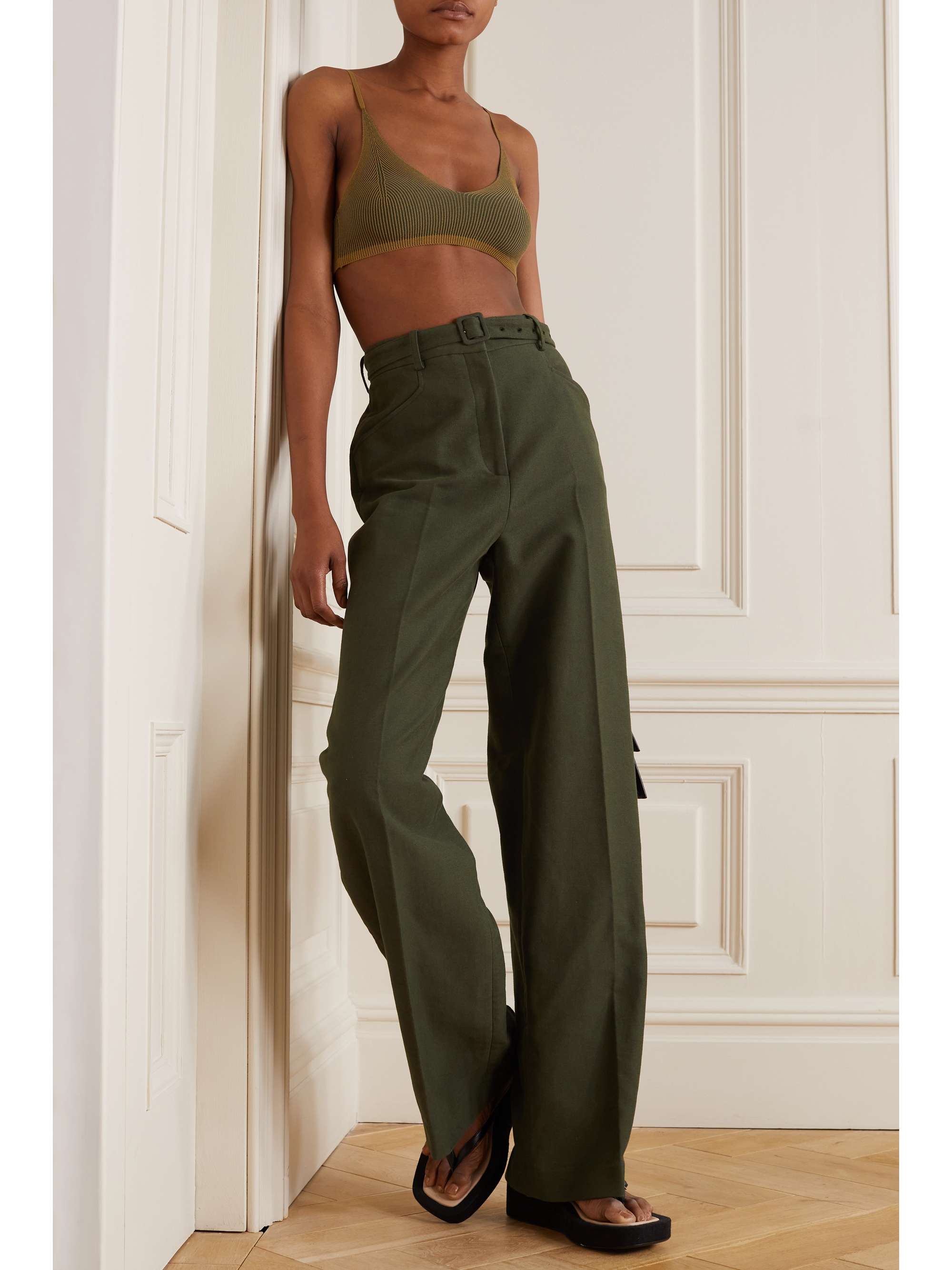 Green Valensole ribbed-knit bralette 