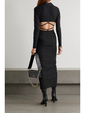 Jacquemus Obiou cutout woven maxi shirt dress