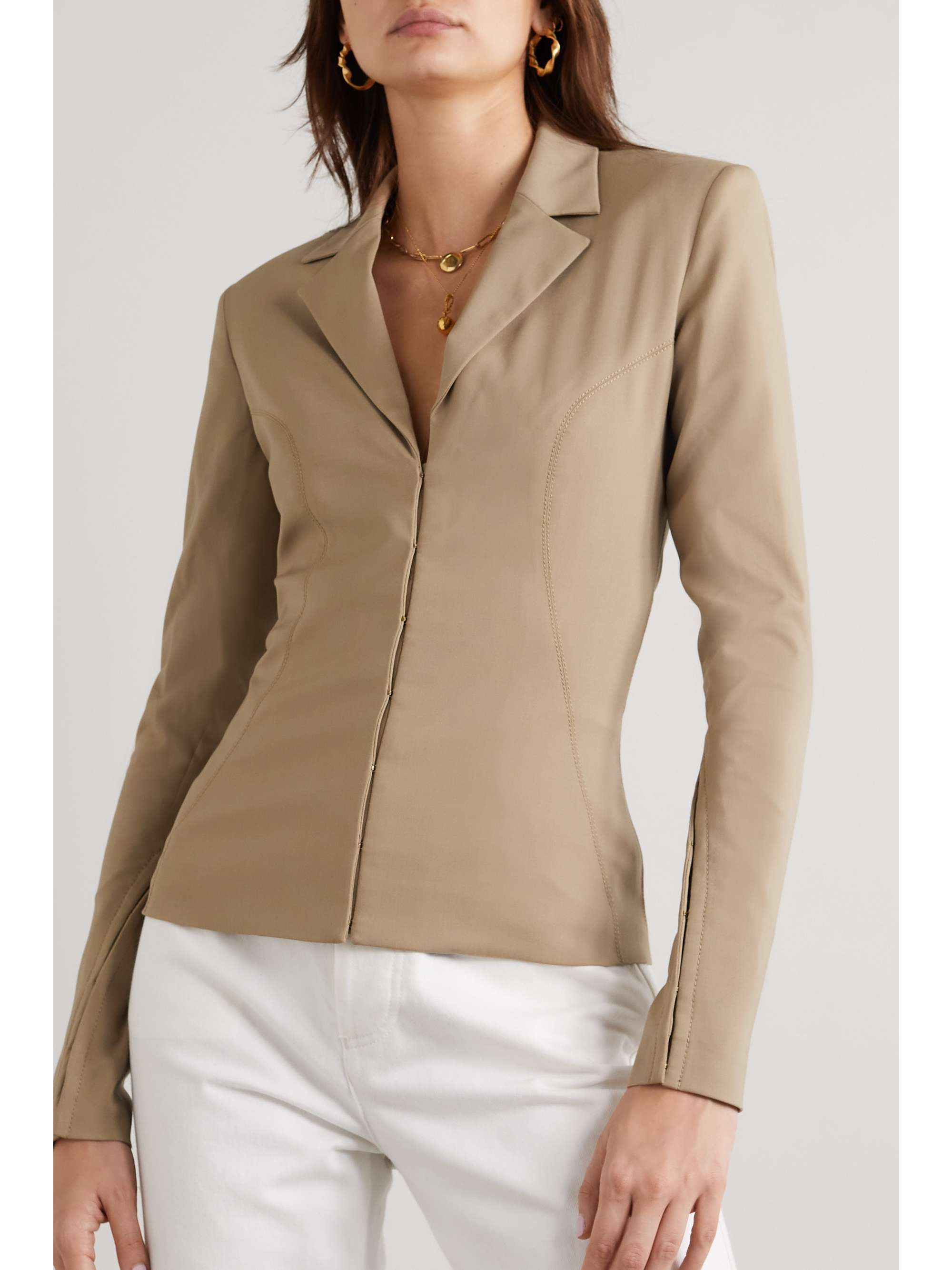JACQUEMUS Obiou cutout paneled wool-blend blazer