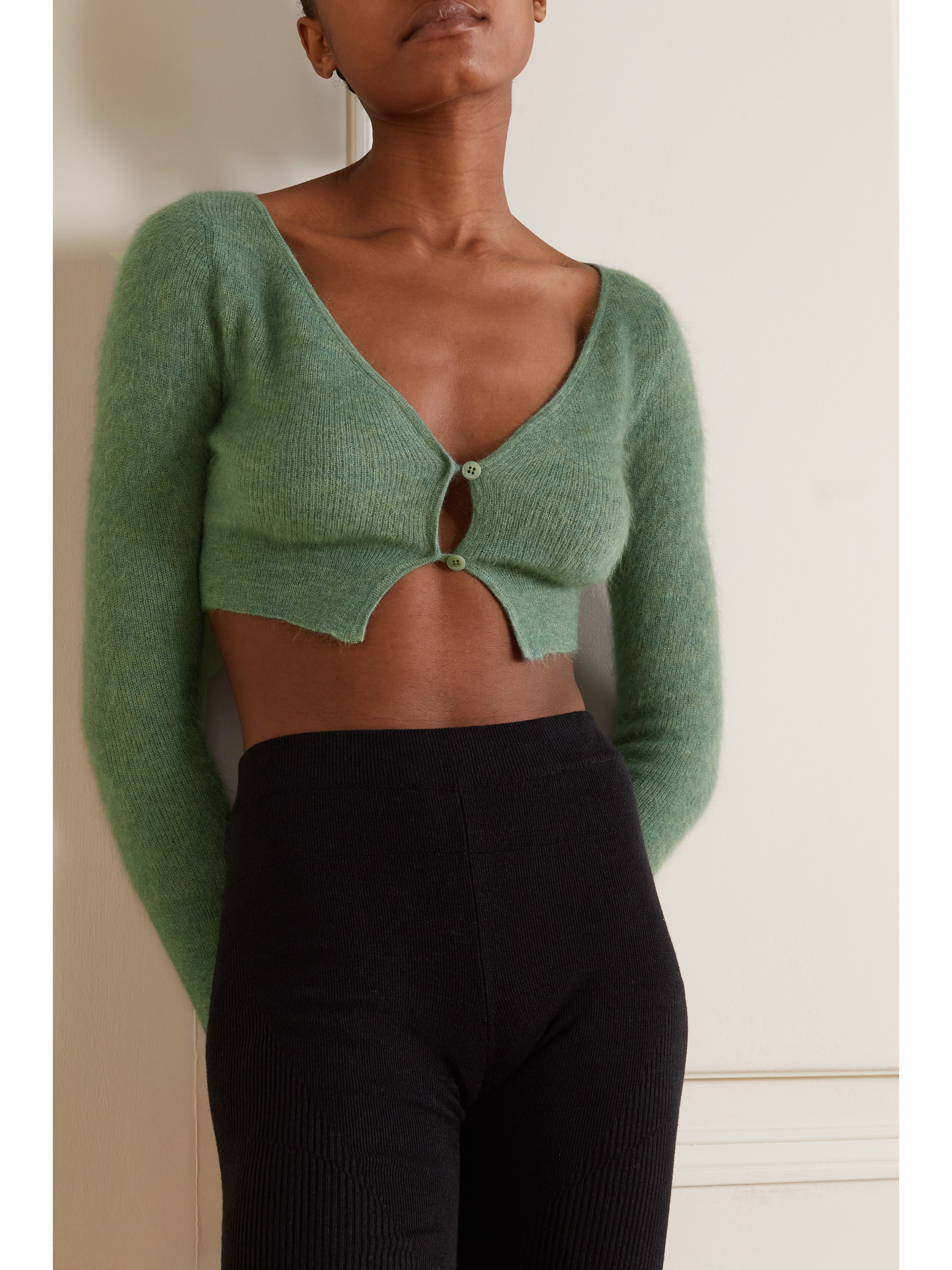 JACQUEMUS Alzou cropped mohair-blend cardigan, £225