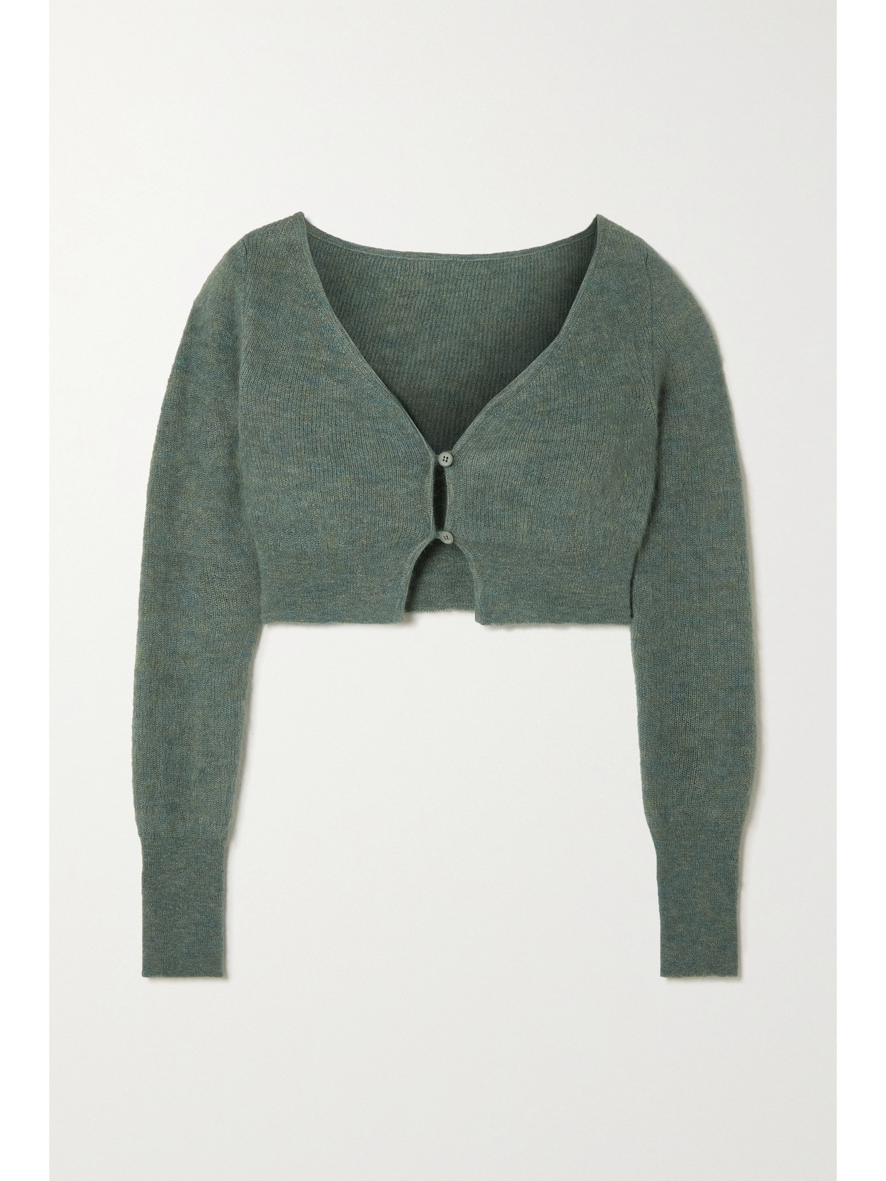 Alzou Cropped Mohair-blend Cardigan