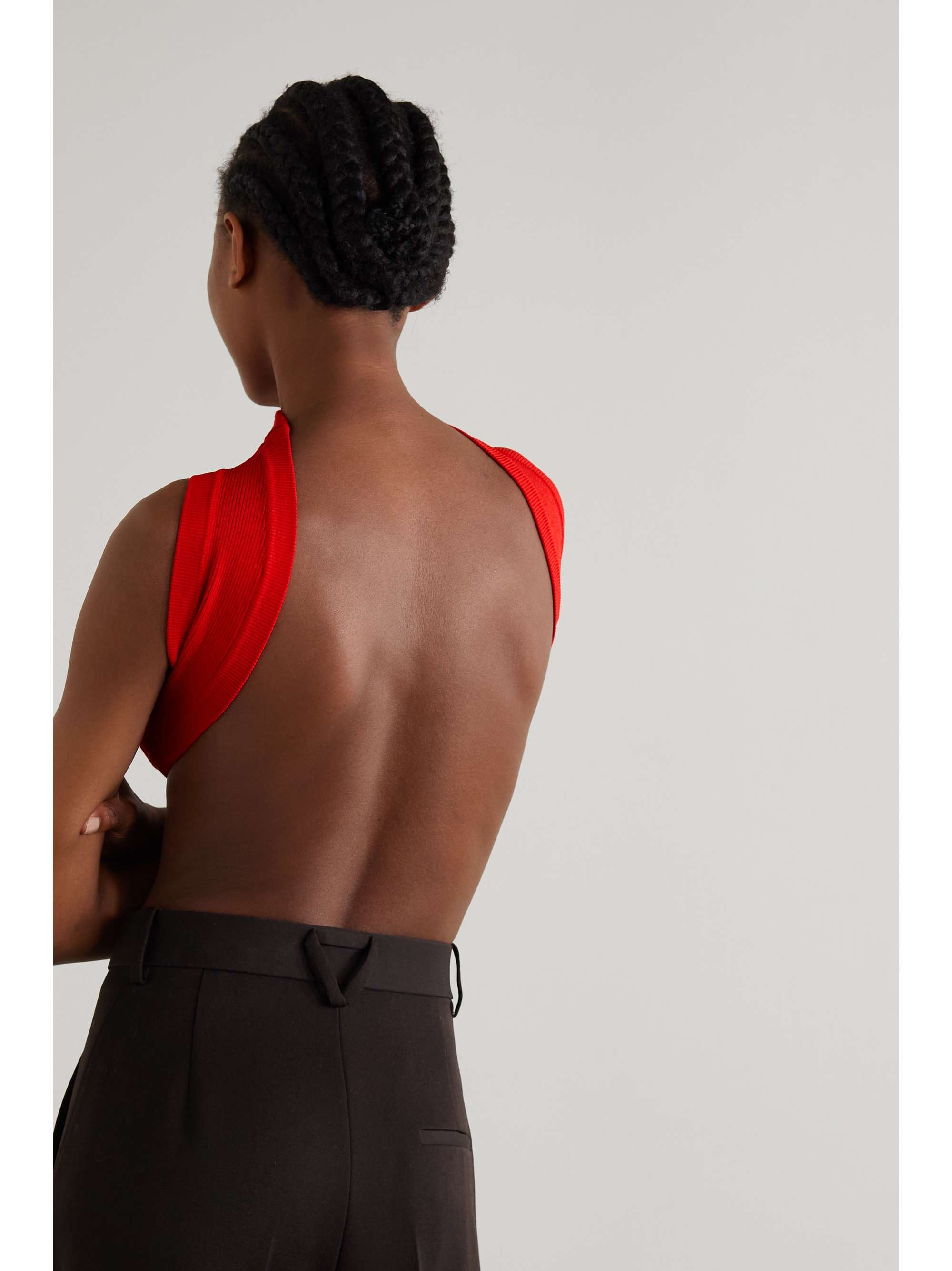 JACQUEMUS Ventoux ribbed wool-blend bandeau top