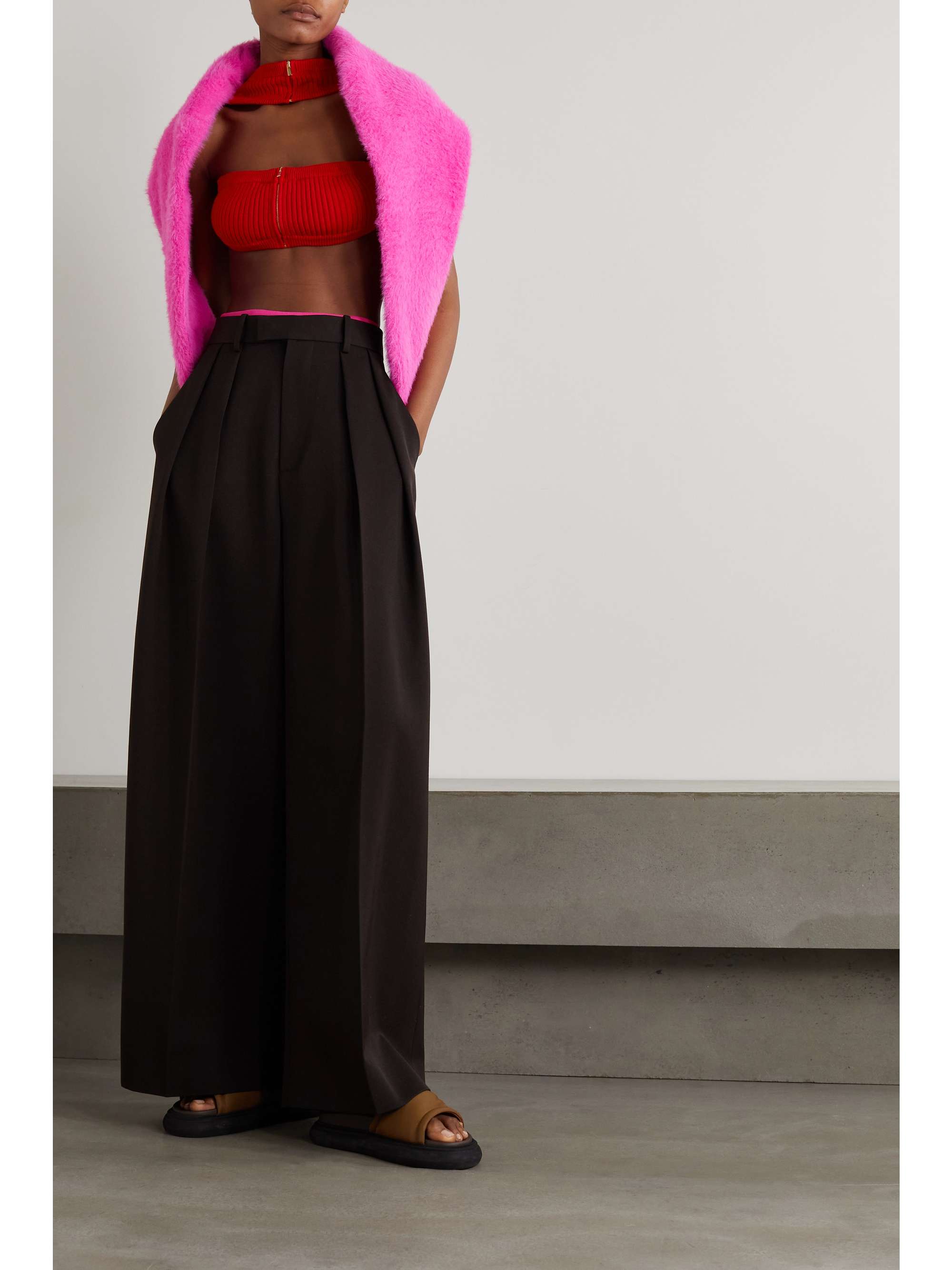 JACQUEMUS Ventoux ribbed wool-blend bandeau top