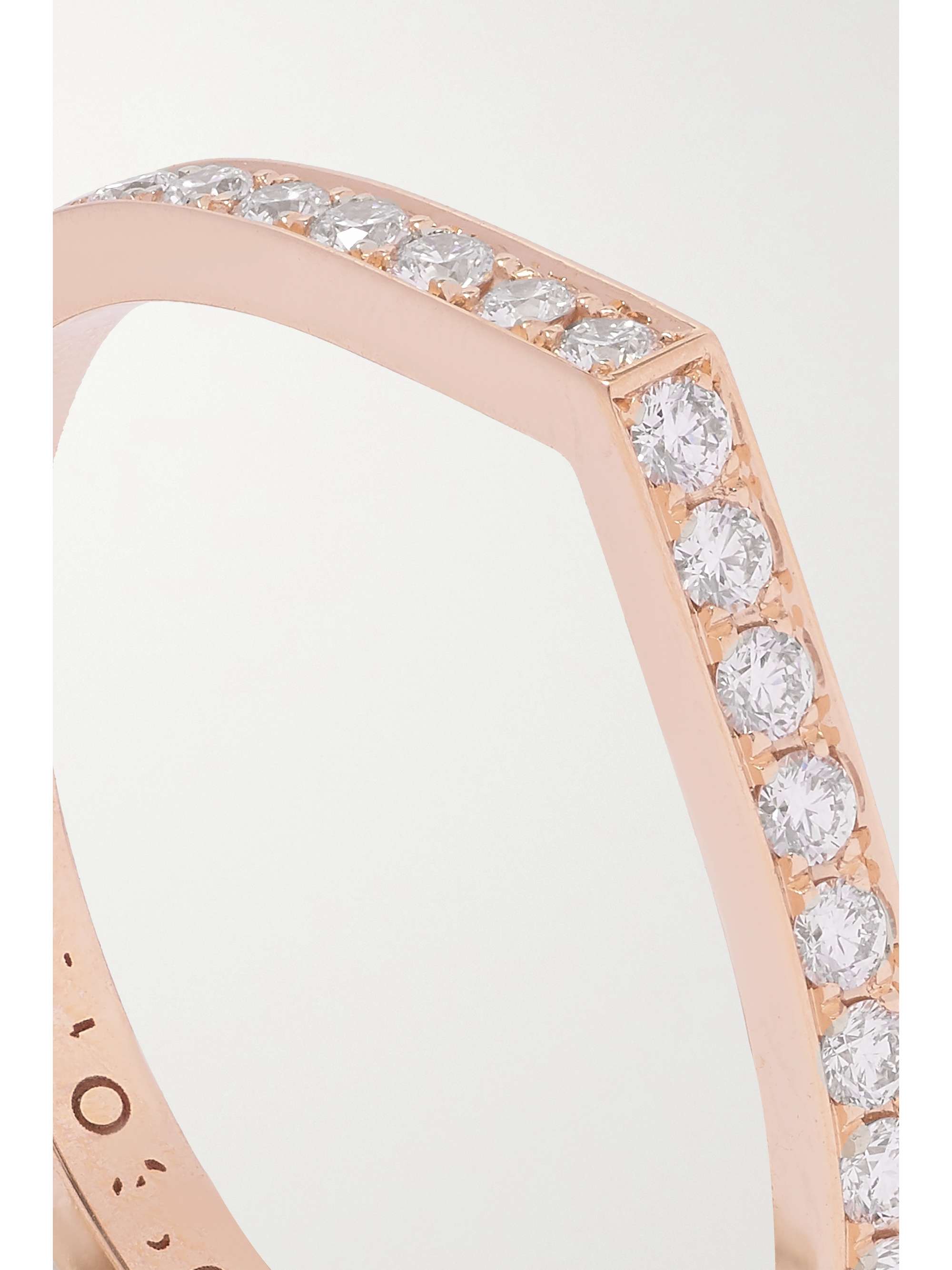 REPOSSI Anello in oro rosa 18 carati con diamanti Antifer