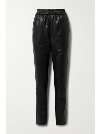 black vegan leather pants