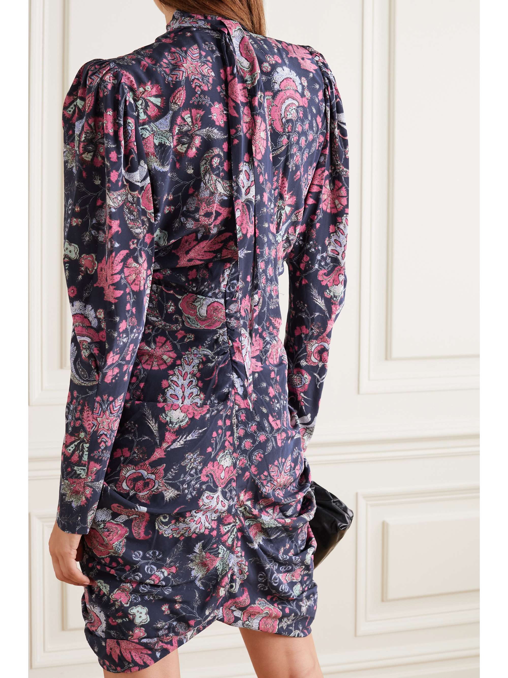 ISABEL MARANT Batoa ruched floral-print silk-blend crepe de chine dress