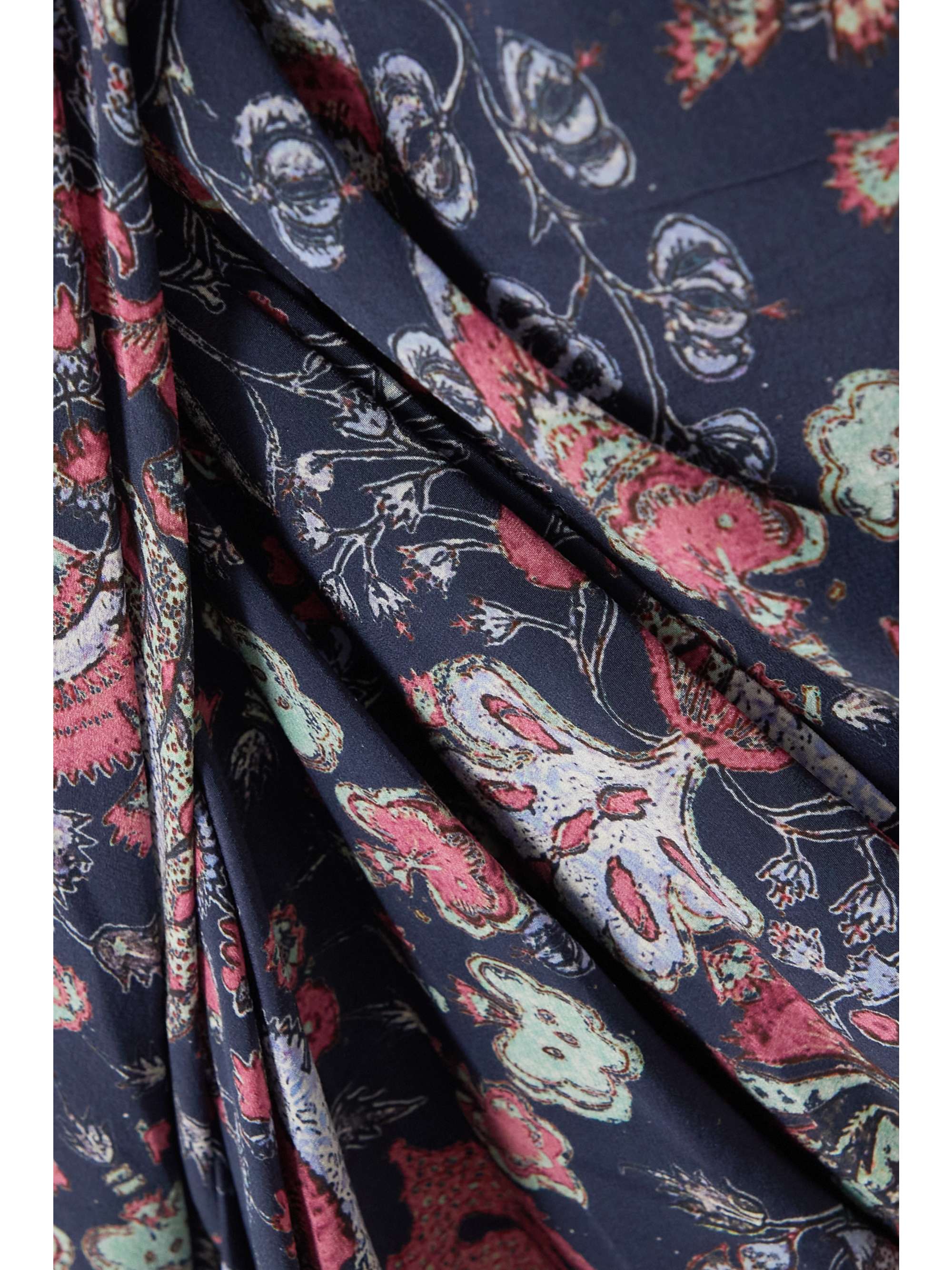 ISABEL MARANT Batoa ruched floral-print silk-blend crepe de chine dress