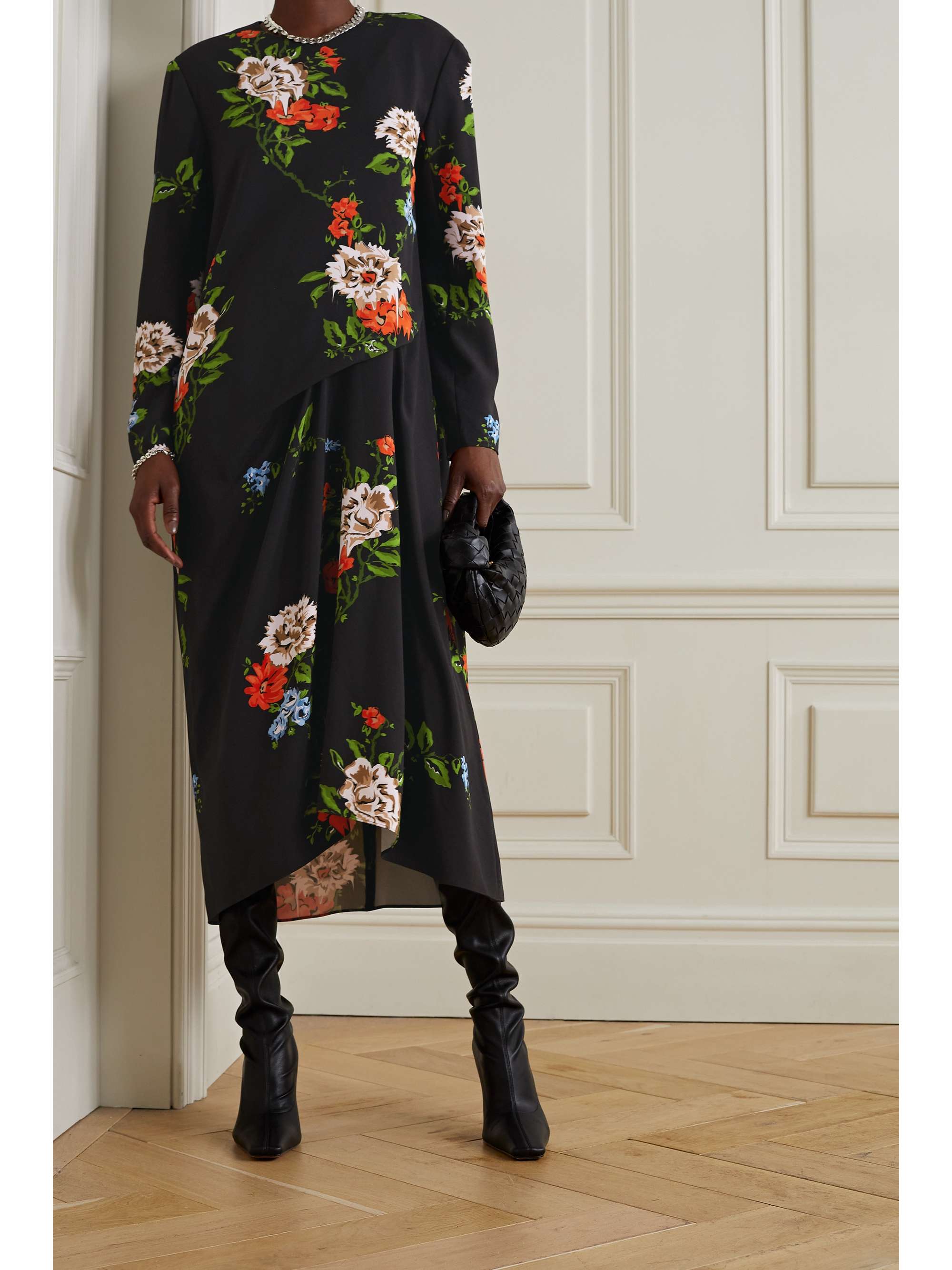 Tibi crepe midi dress Clearance