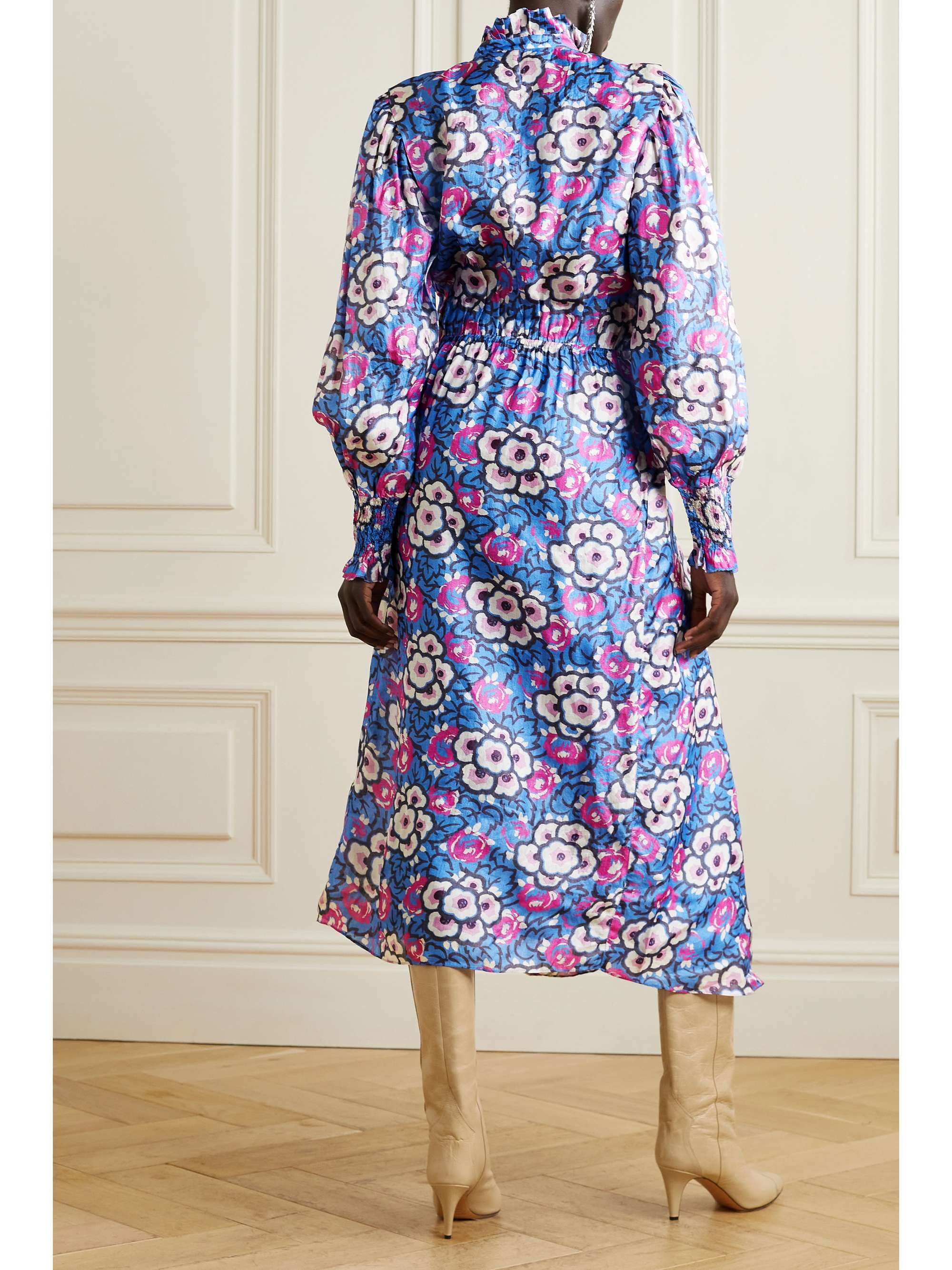 ISABEL MARANT Cilyescott ruffled floral-print silk-organza midi dress ...