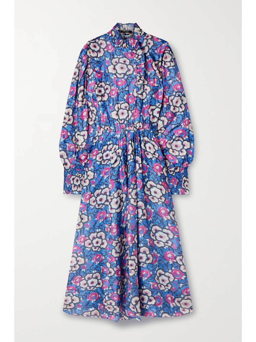 Isabel Marant Cilyescott Ruffled Floral-print Silk-organza Midi Dress