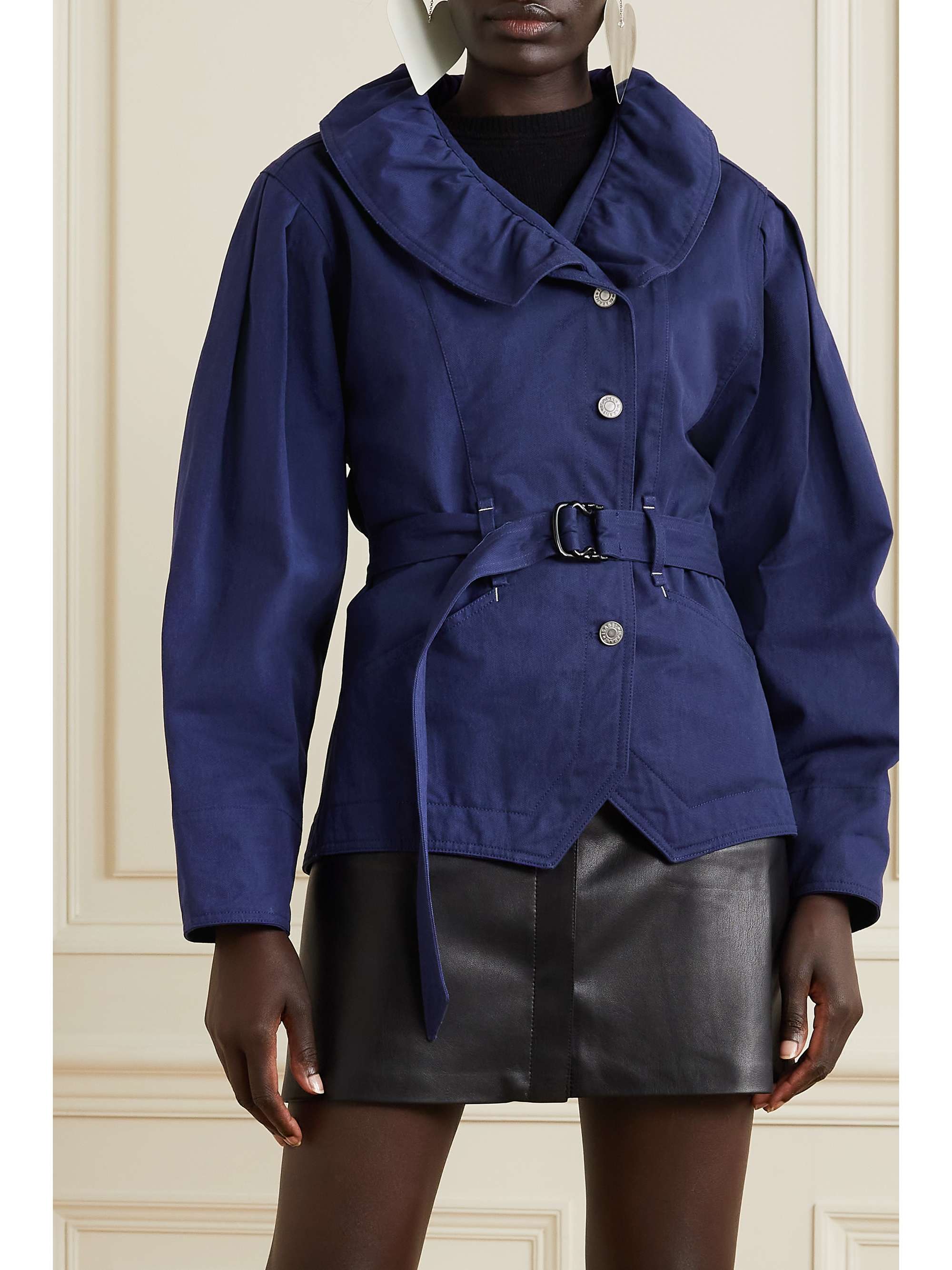 ISABEL MARANT Dipazo ruffled belted cotton-twill jacket