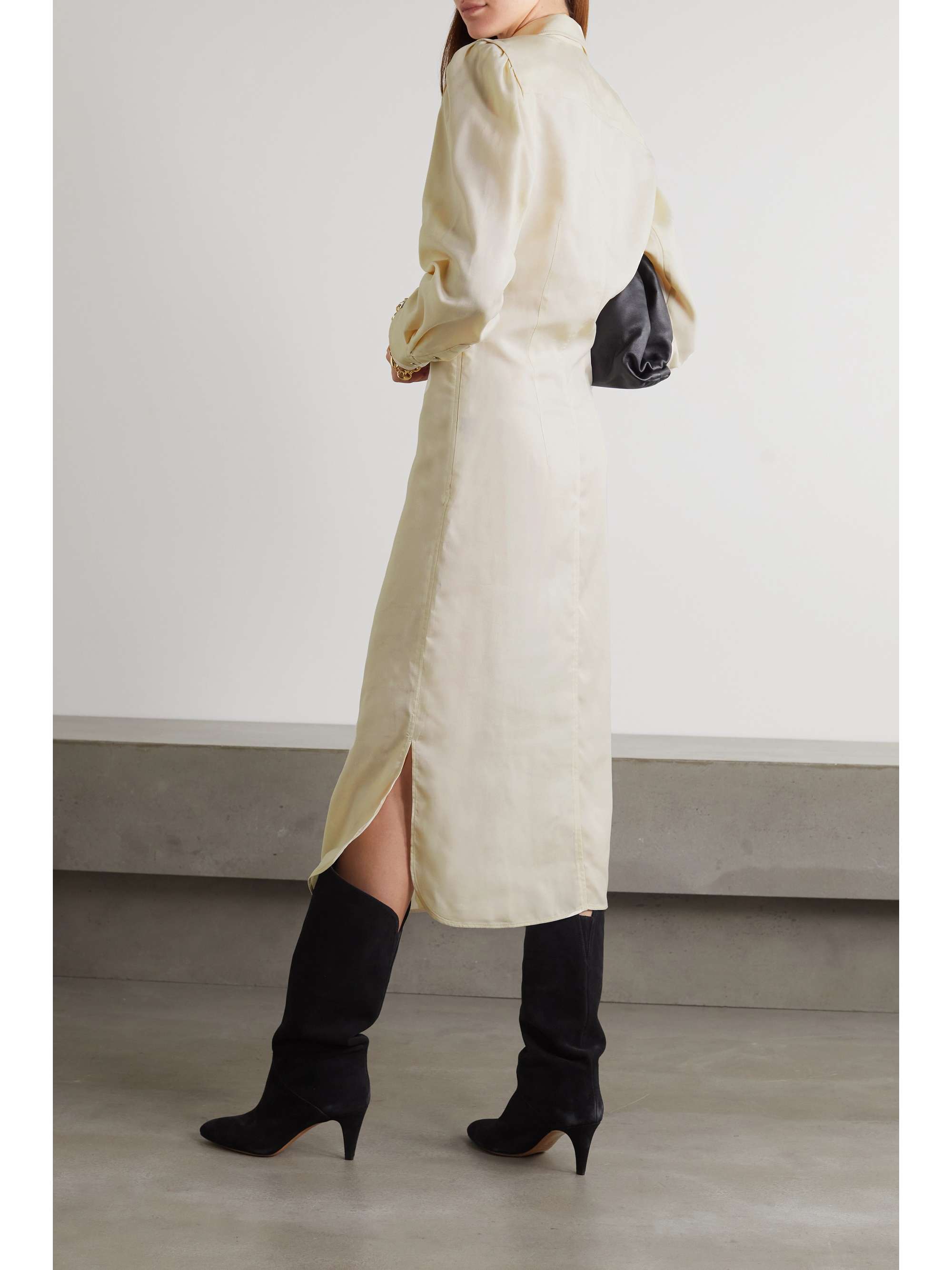 ISABEL MARANT Tonina satin-twill midi shirt dress