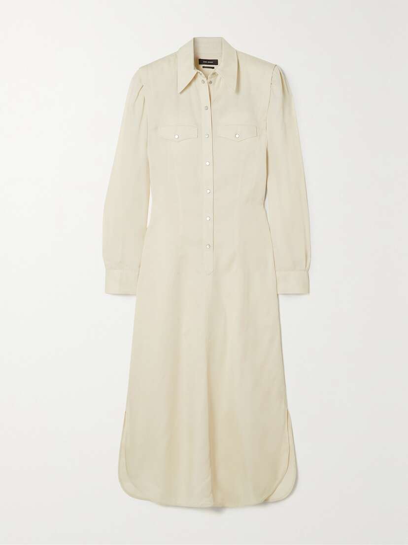 Isabel Marant Tonina Satin-twill Midi Shirt Dress