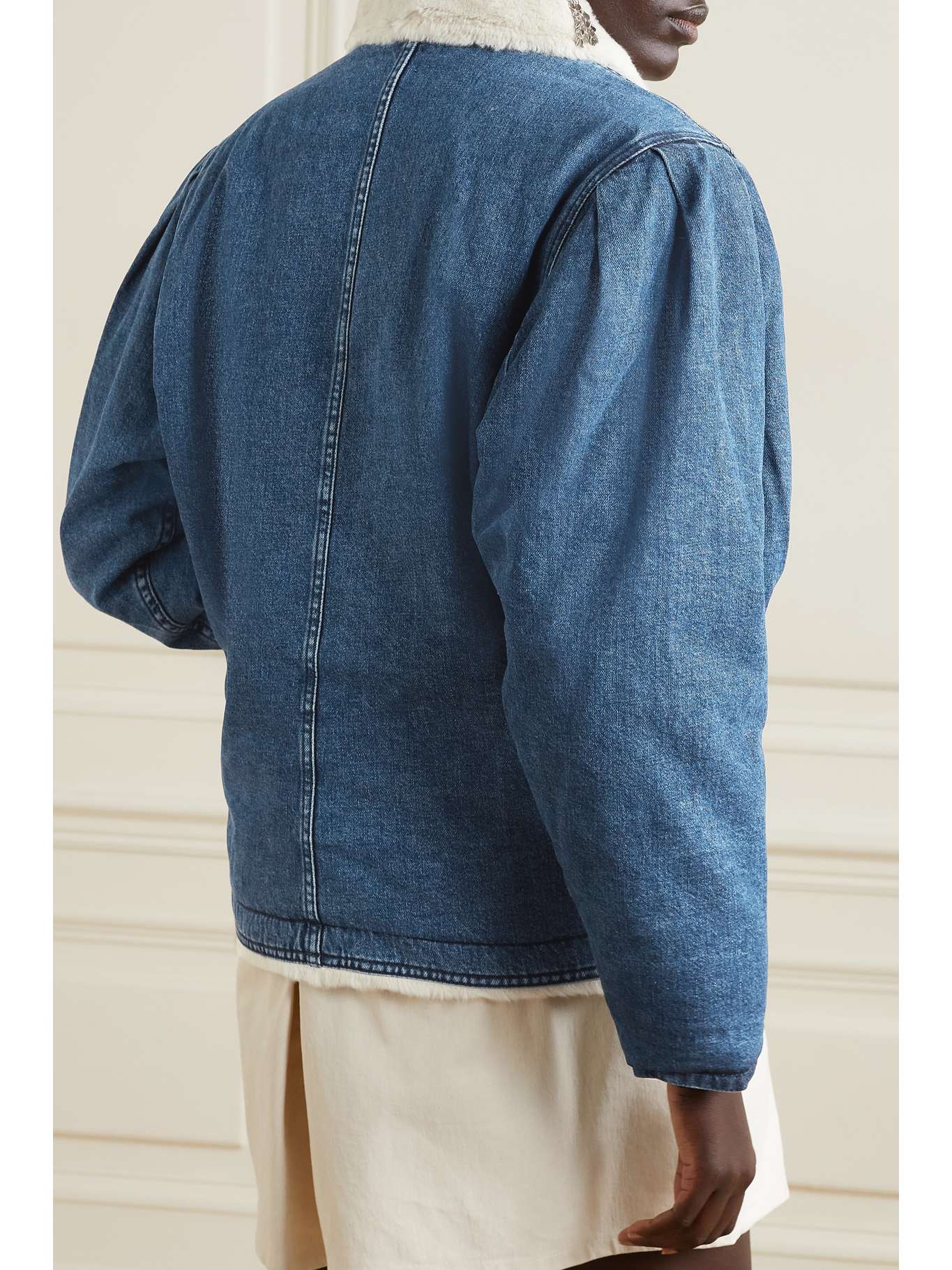 ISABEL MARANT Dipauline faux fur-lined denim jacket | NET-A-PORTER US