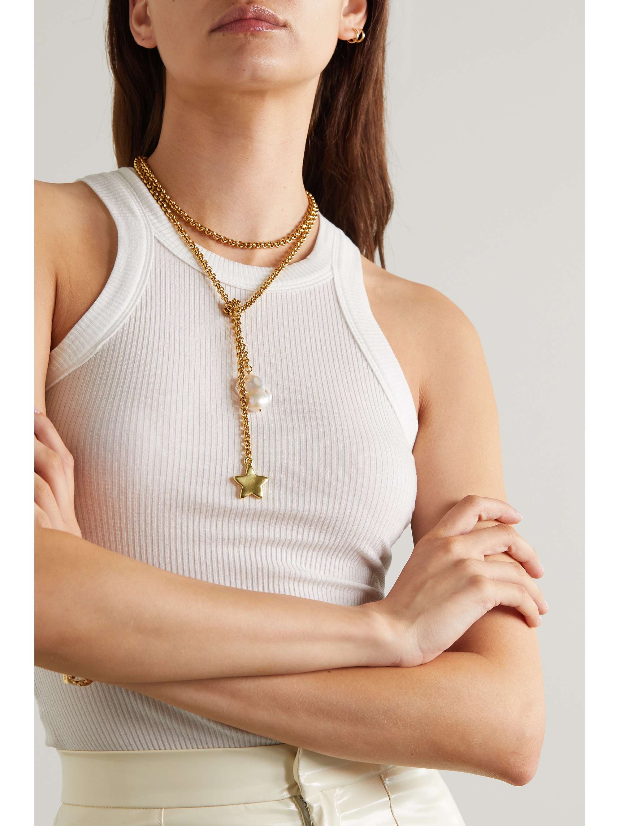 TIMELESS PEARLY Gold-tone pearl necklace