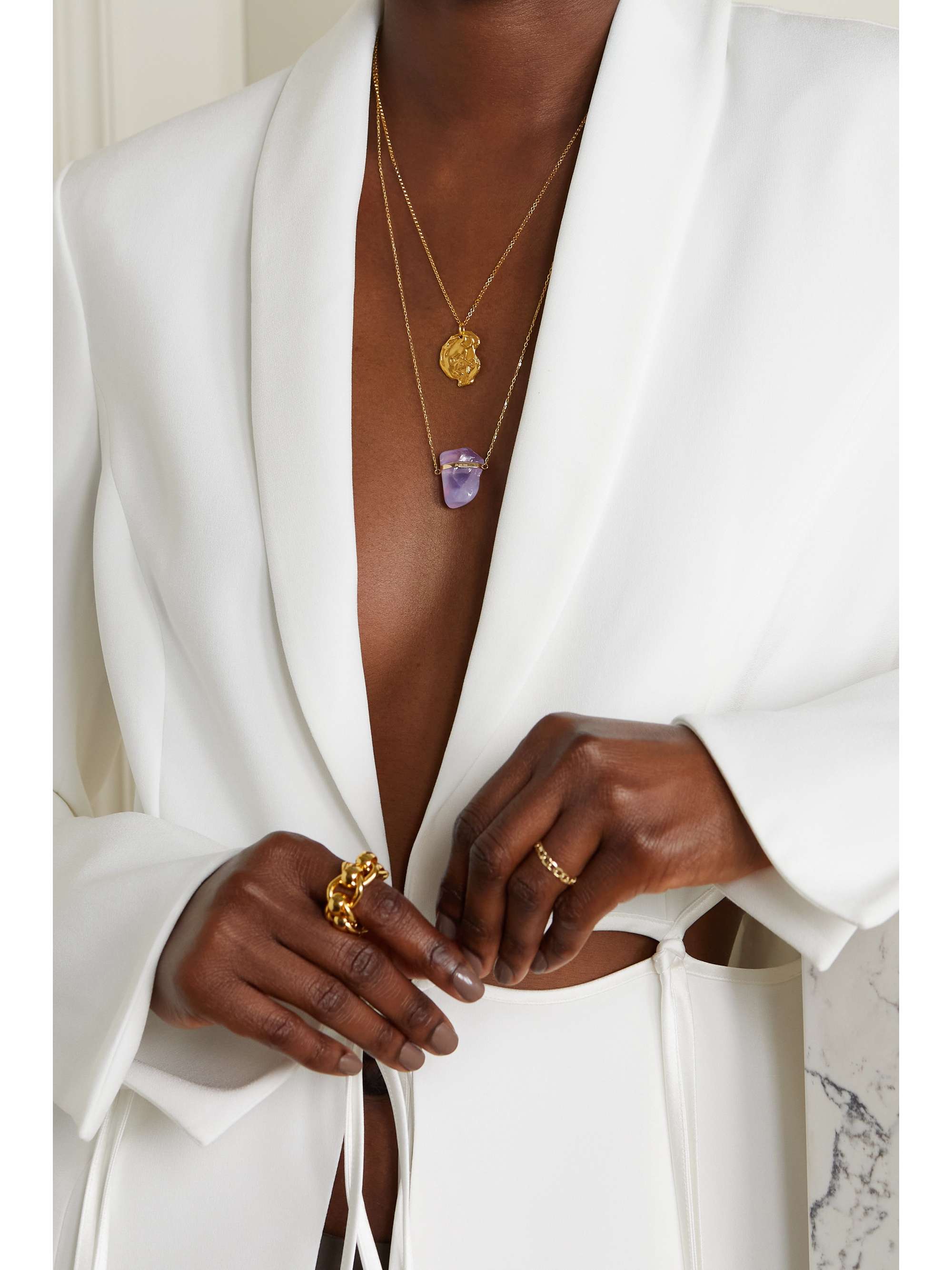 JIA JIA 14-karat gold moonstone necklace