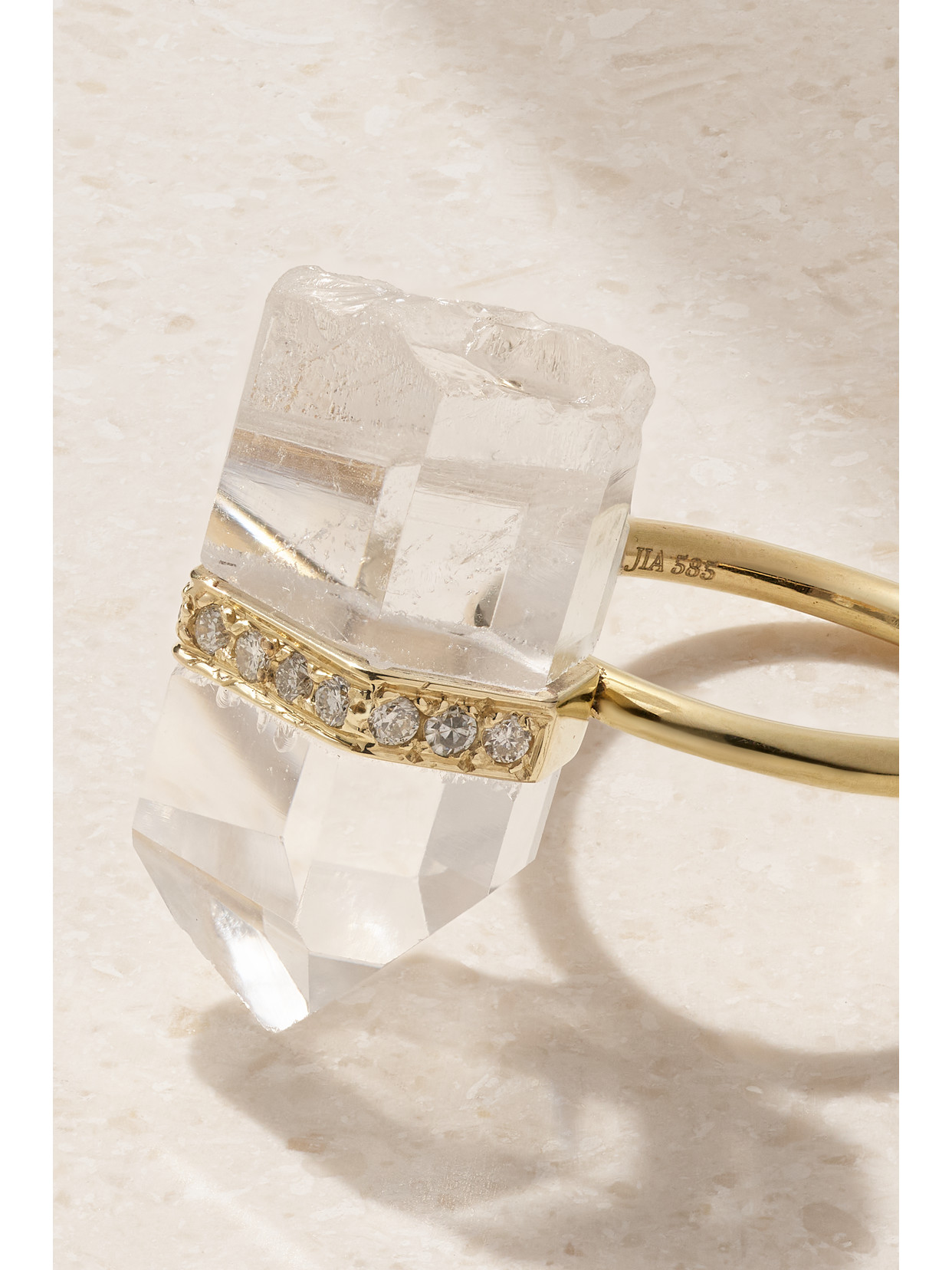 Jia Jia 14-karat Gold, Quartz And Diamond Ring In Gold