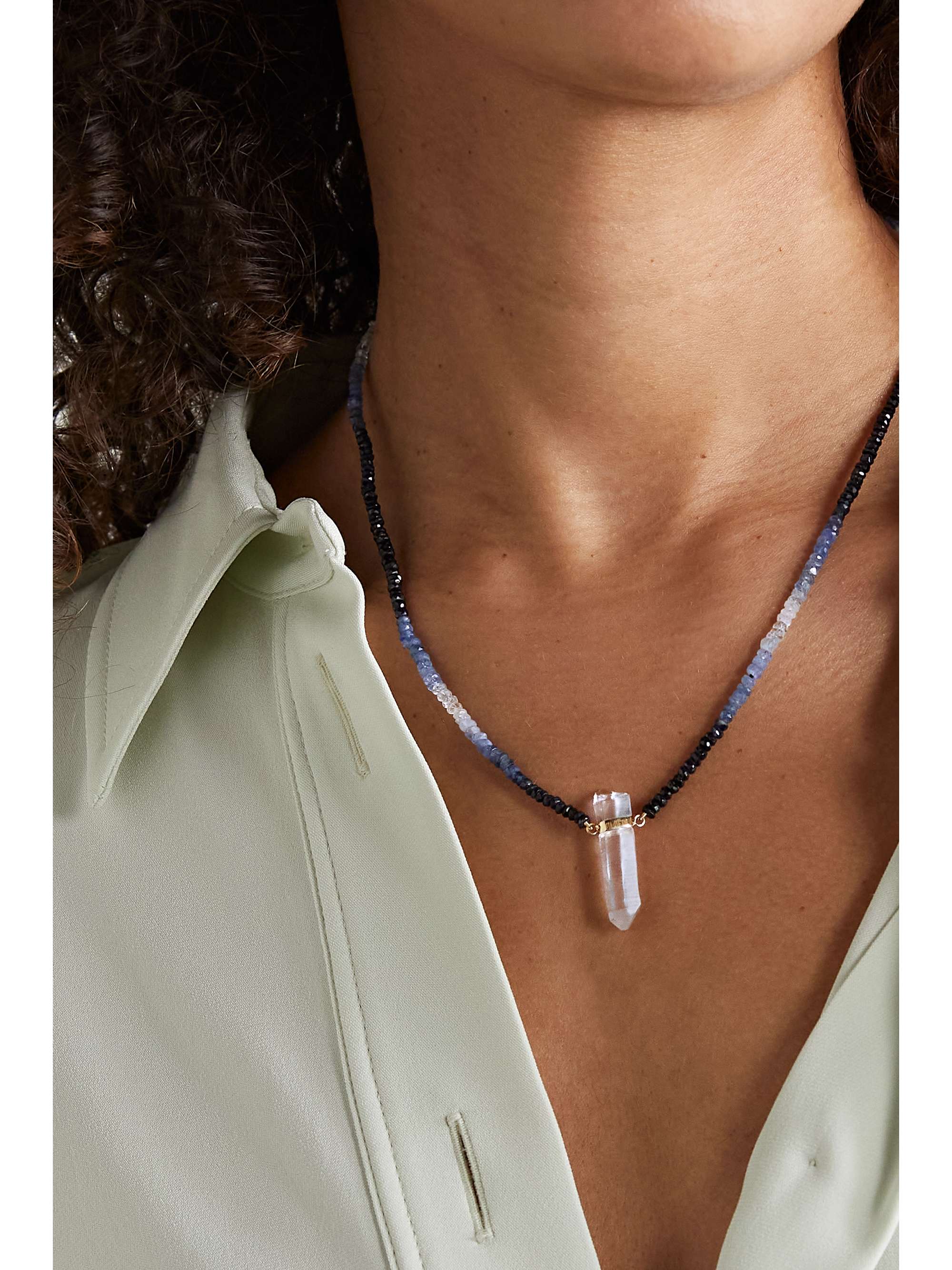JIA JIA Collier en or, saphirs et quartz