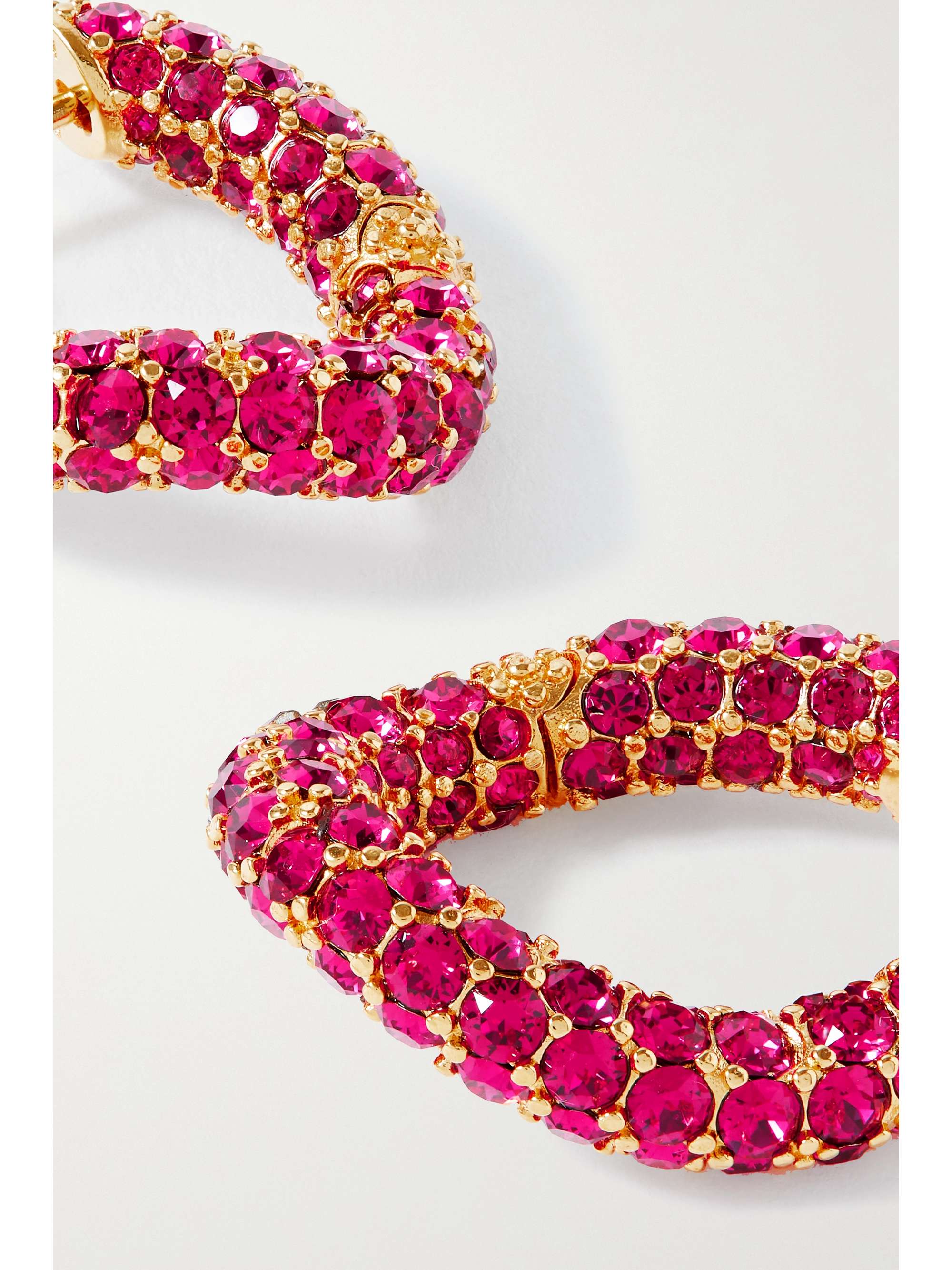 BALENCIAGA Loop XS gold-tone crystal hoop earrings