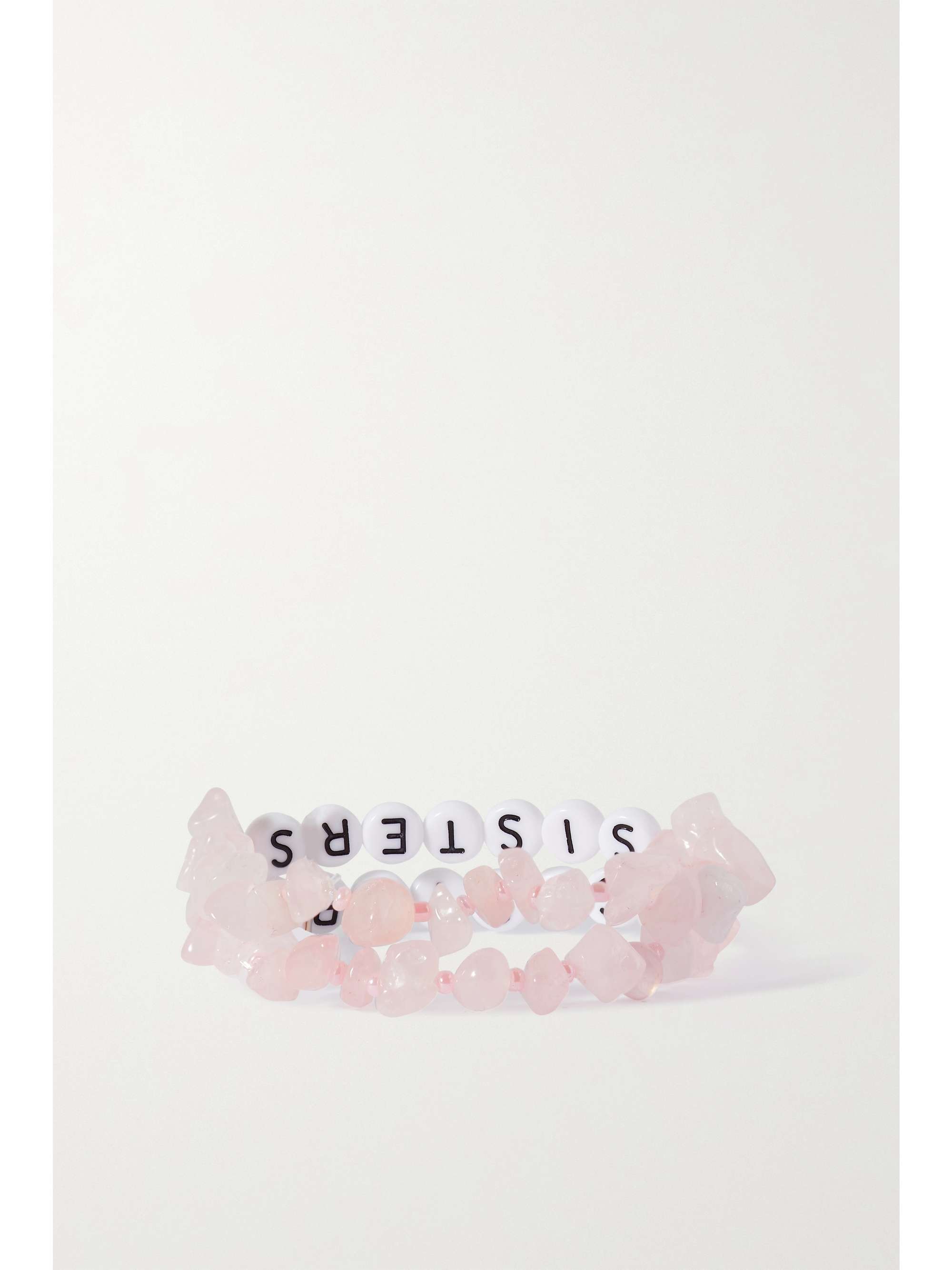 TBALANCE CRYSTALS Restoring, Harmonizing and Encouraging set of two rose quartz and enamel bracelets