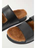 neous dombai shearling lined leather slides