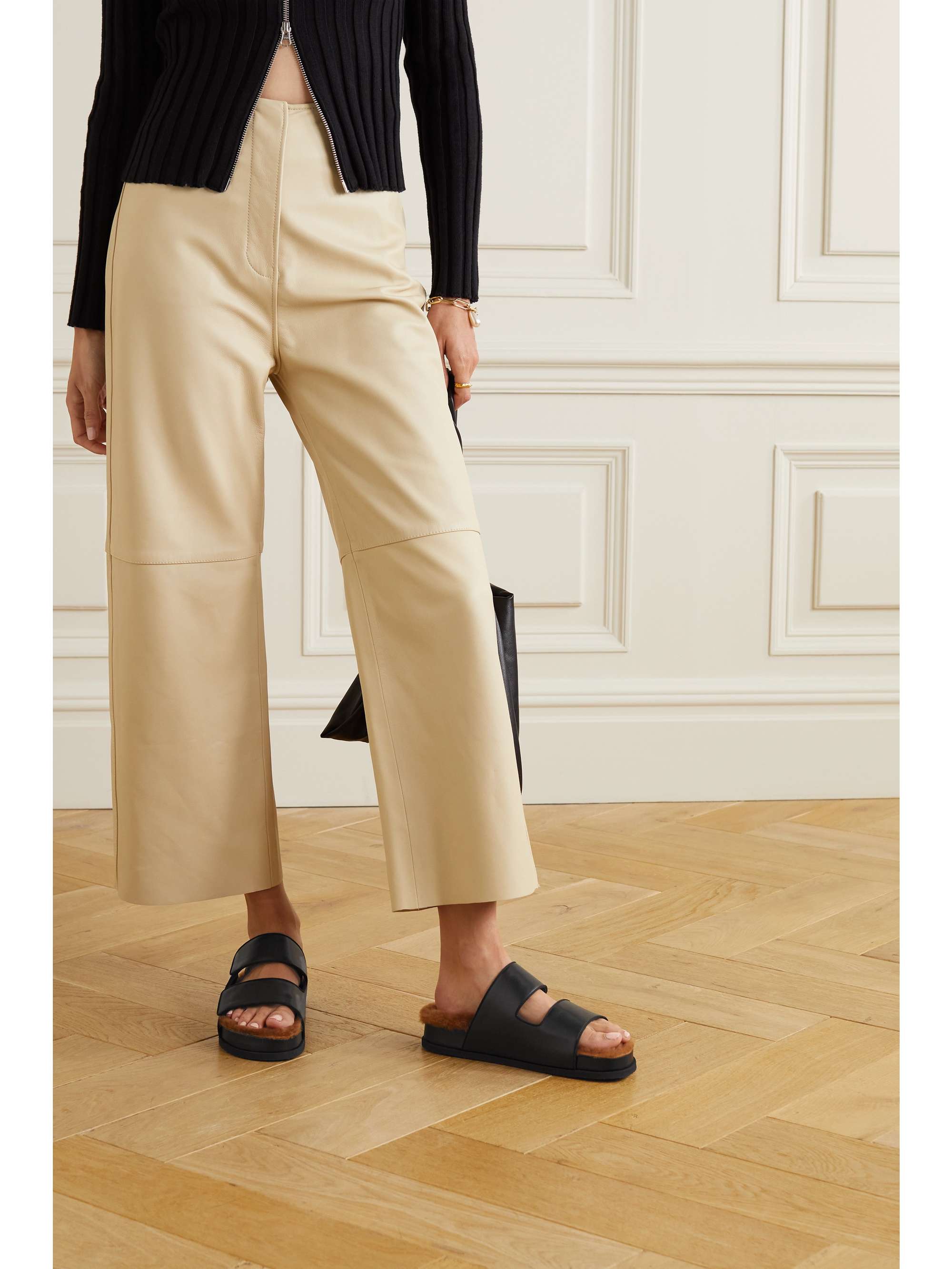 NEOUS Dombai shearling-lined leather slides