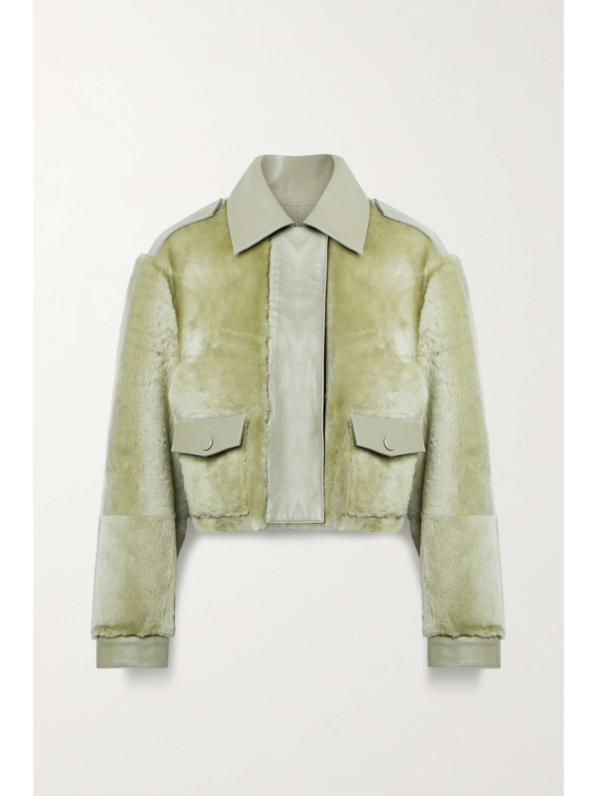 green shearling jacket