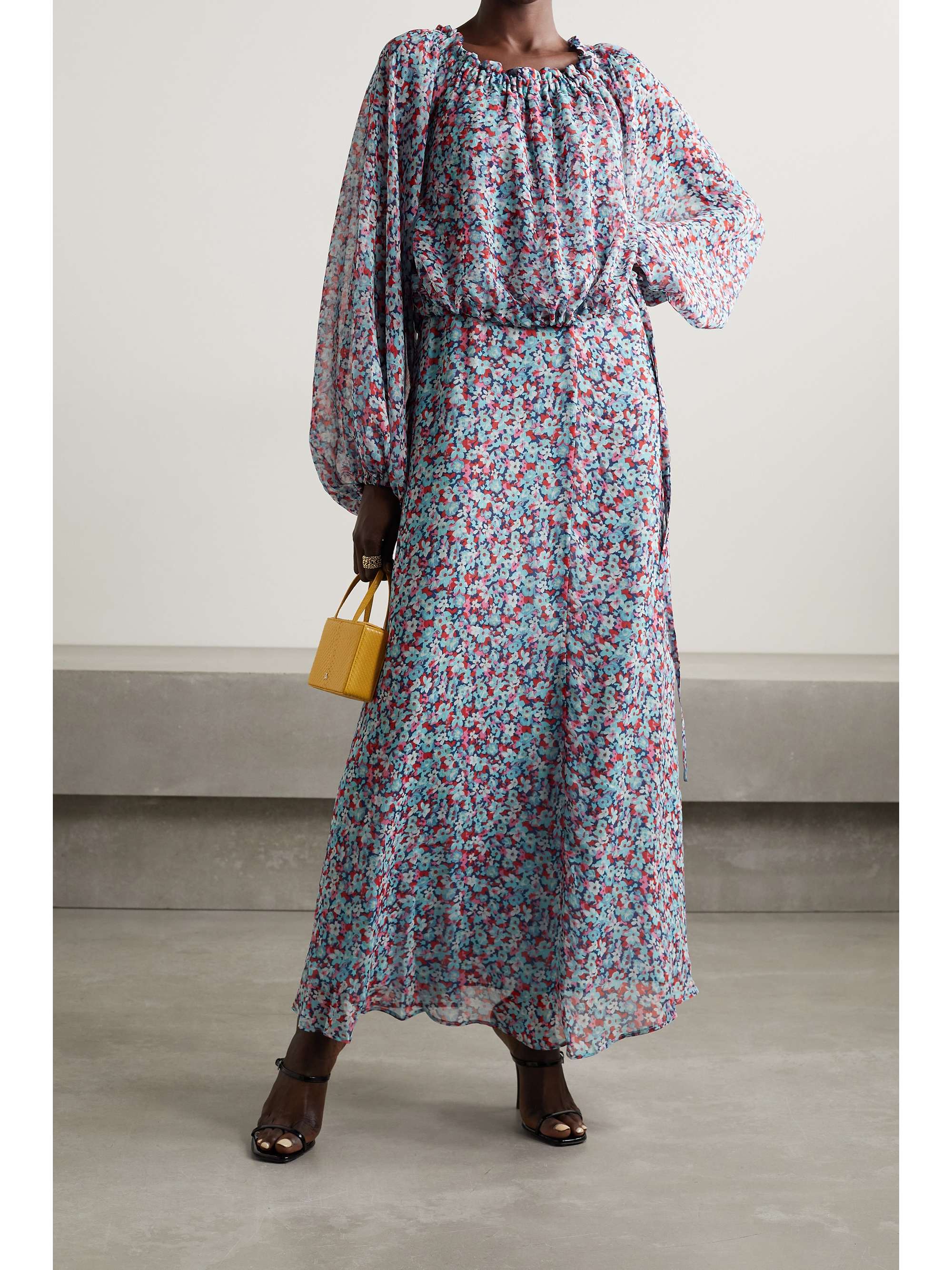 ROTATE BIRGER CHRISTENSEN Carly off-the-shoulder floral-print recycled crepe maxi dress