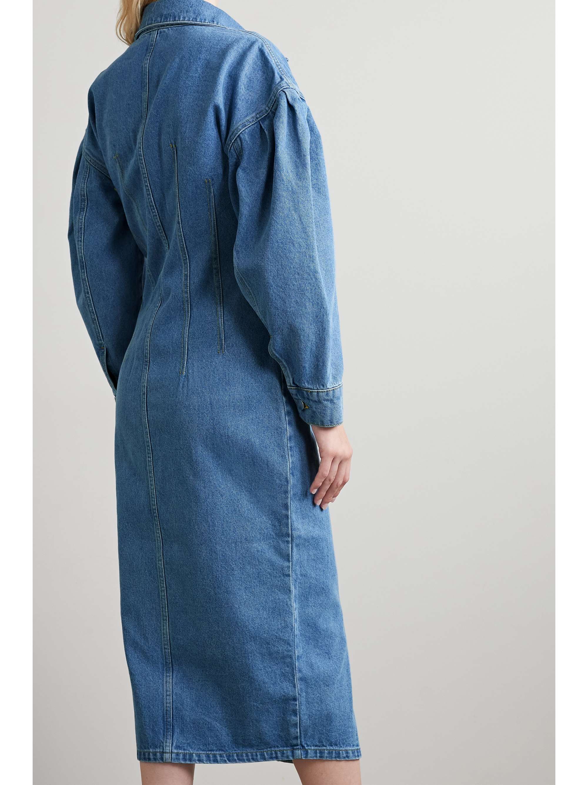 midi length denim dresses