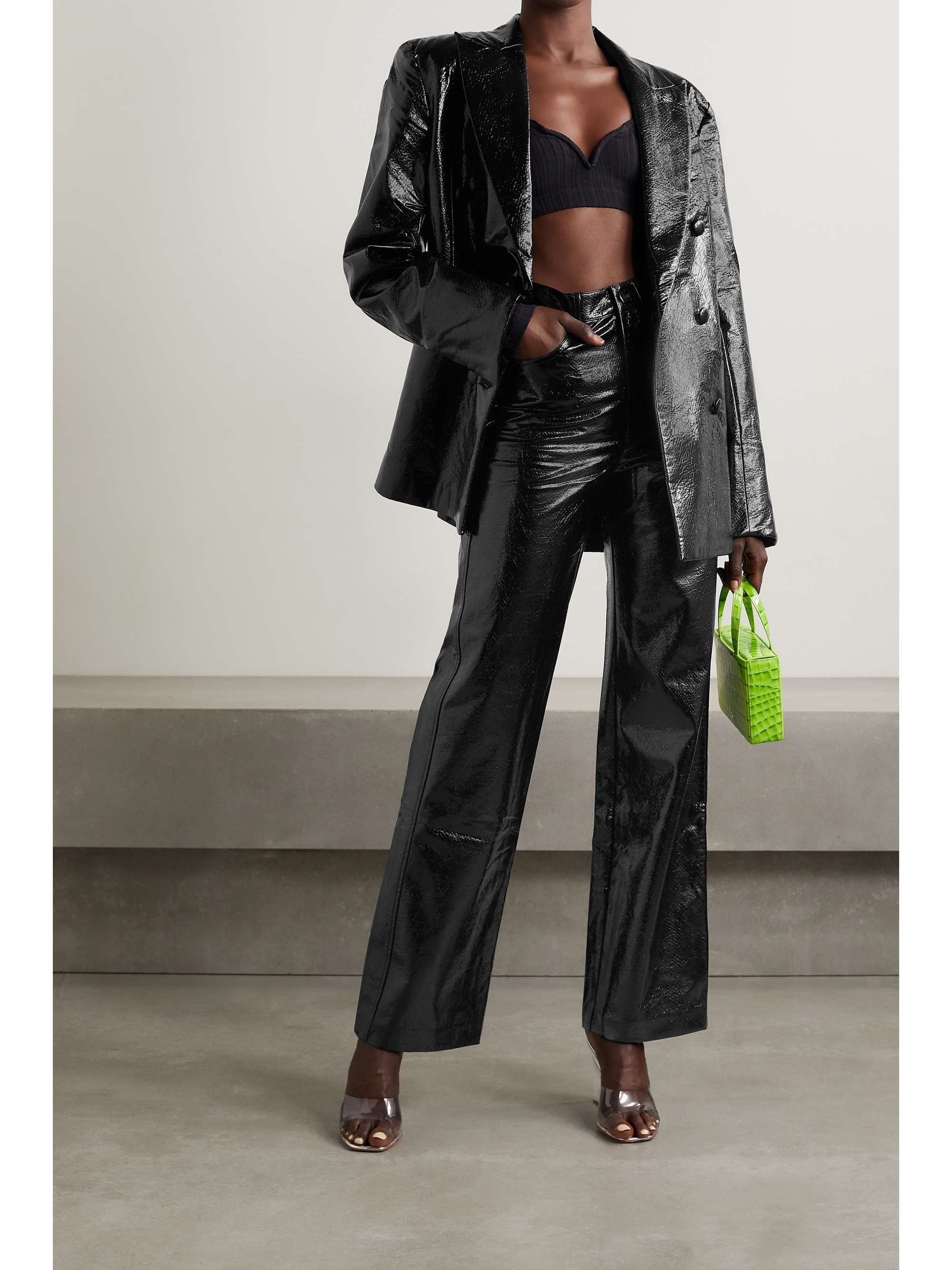 Black Rotie snake-effect vegan leather 