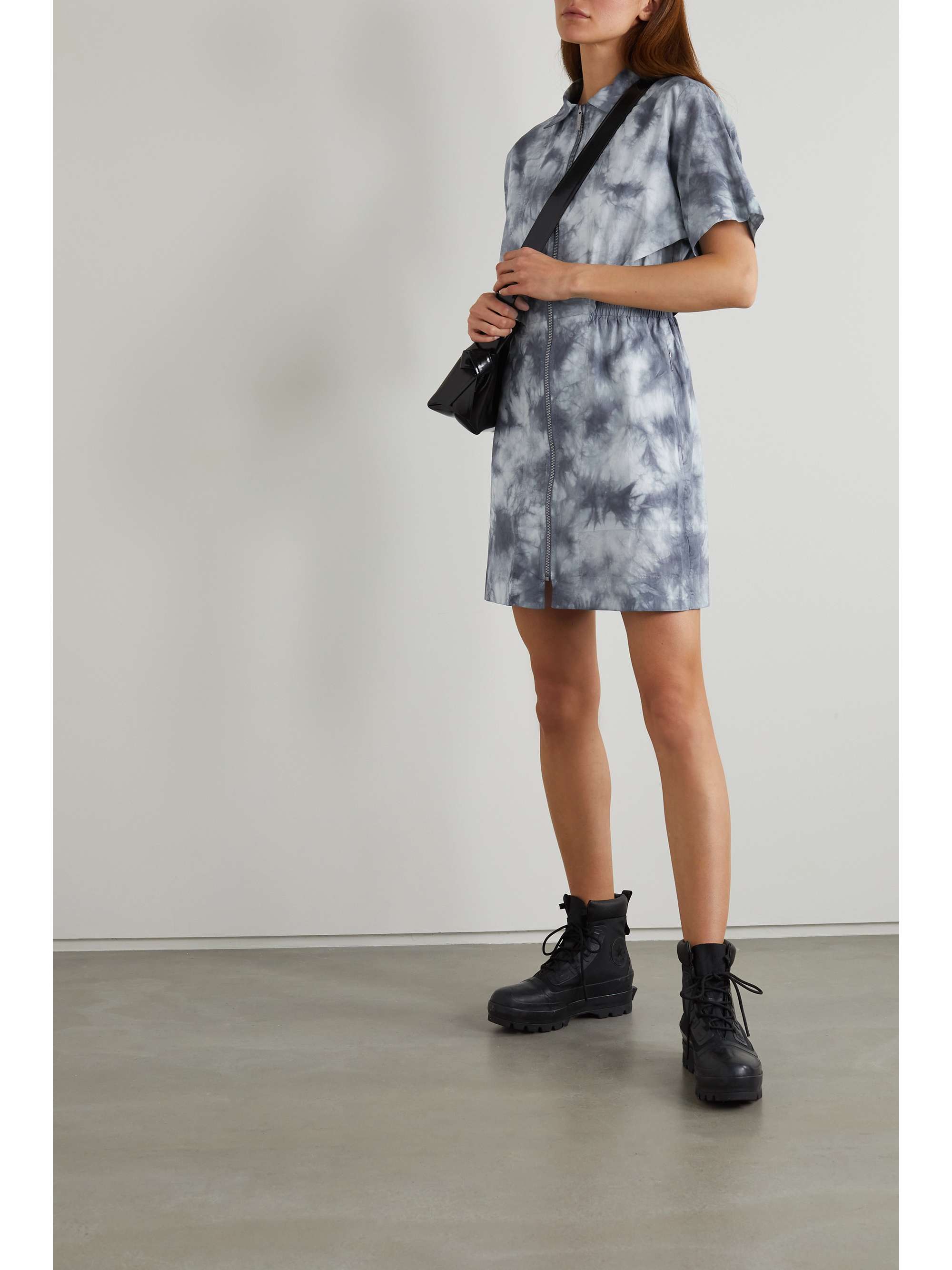 Blue Breathe tie-dyed cotton-poplin 