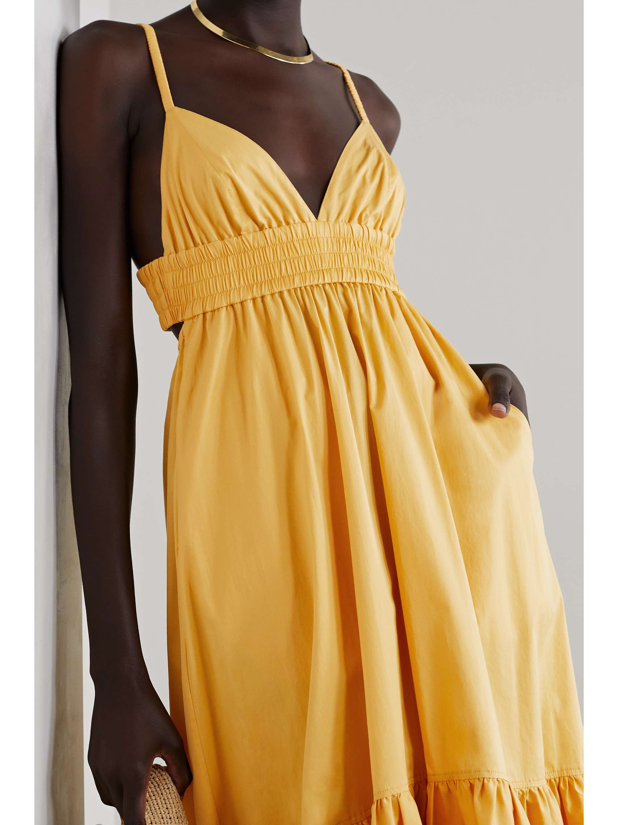 ALÉC Rhodes cutout cotton-blend twill maxi dress