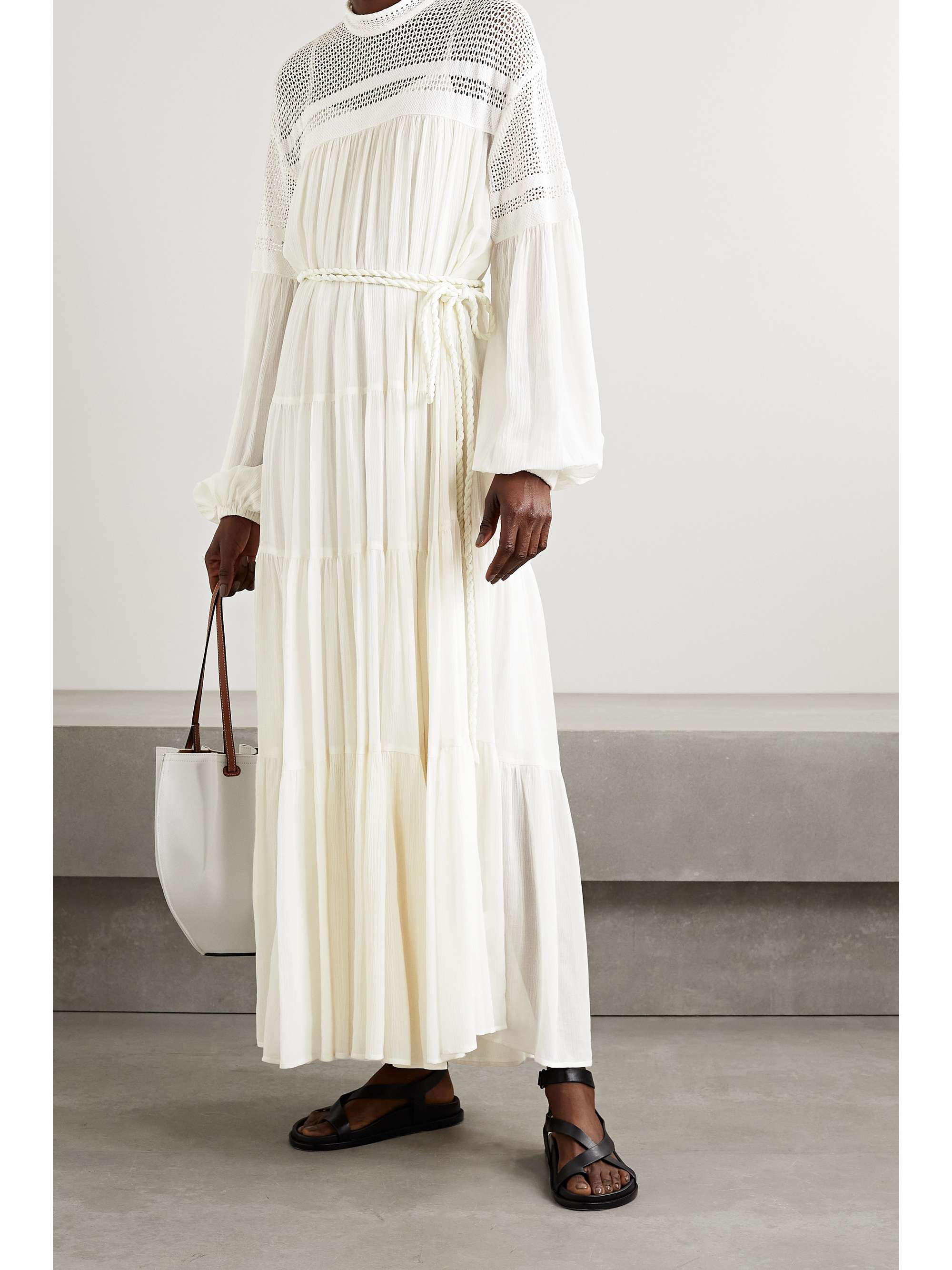 cotton and silk-blend crepon maxi dress 