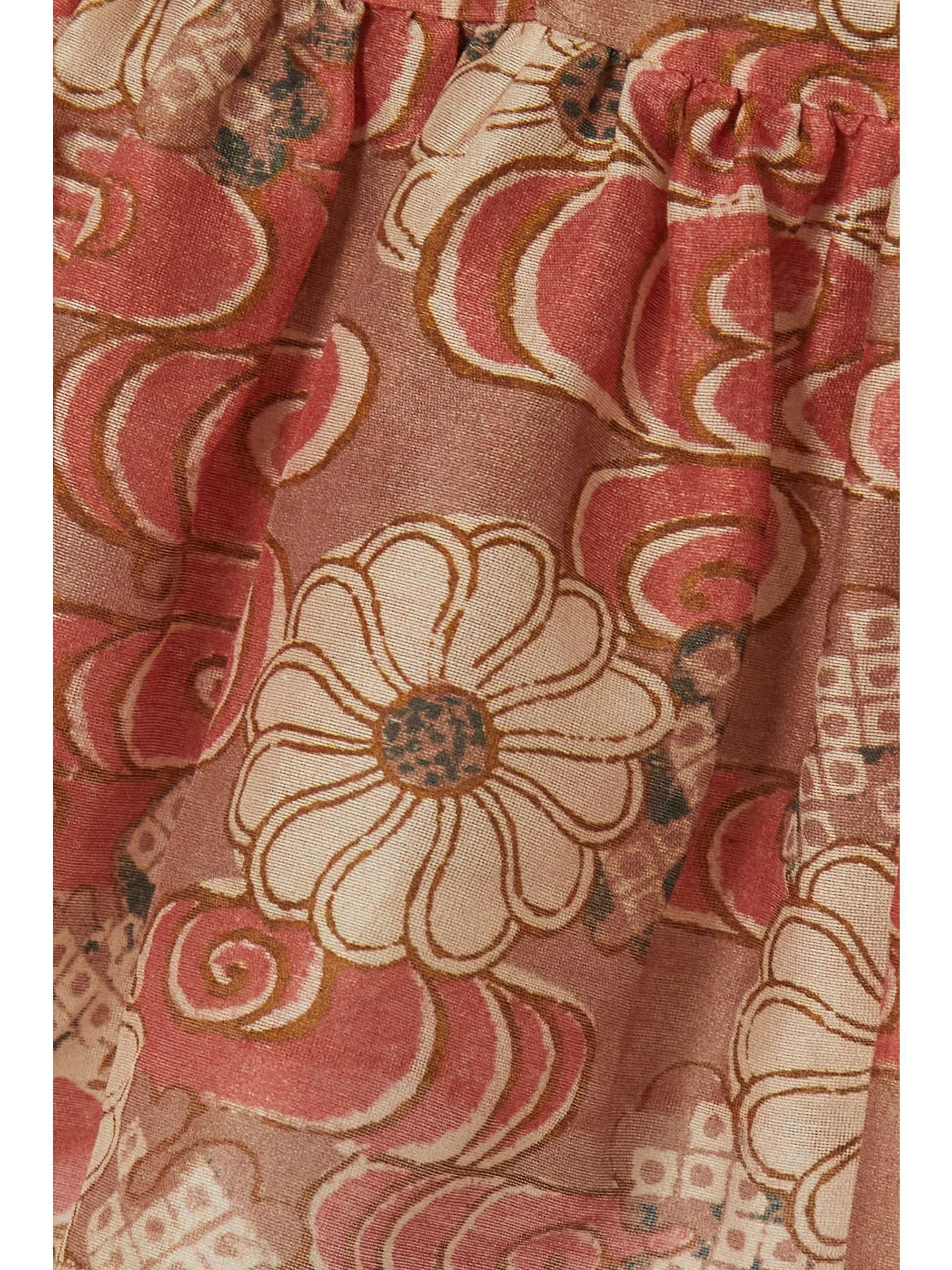 ULLA JOHNSON Helia floral-print cotton and silk-blend peplum top