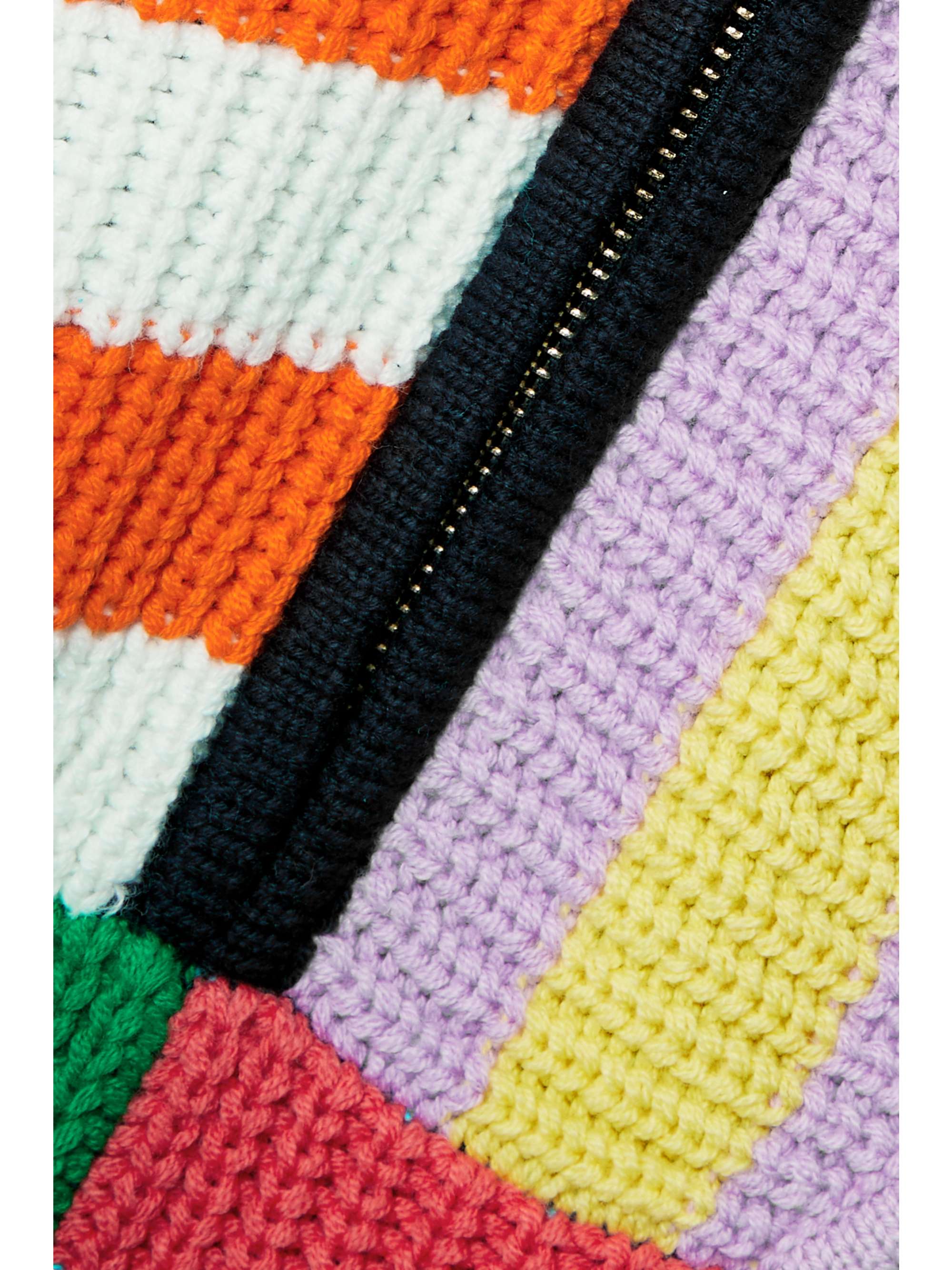 STAUD Hampton striped cotton-blend sweater