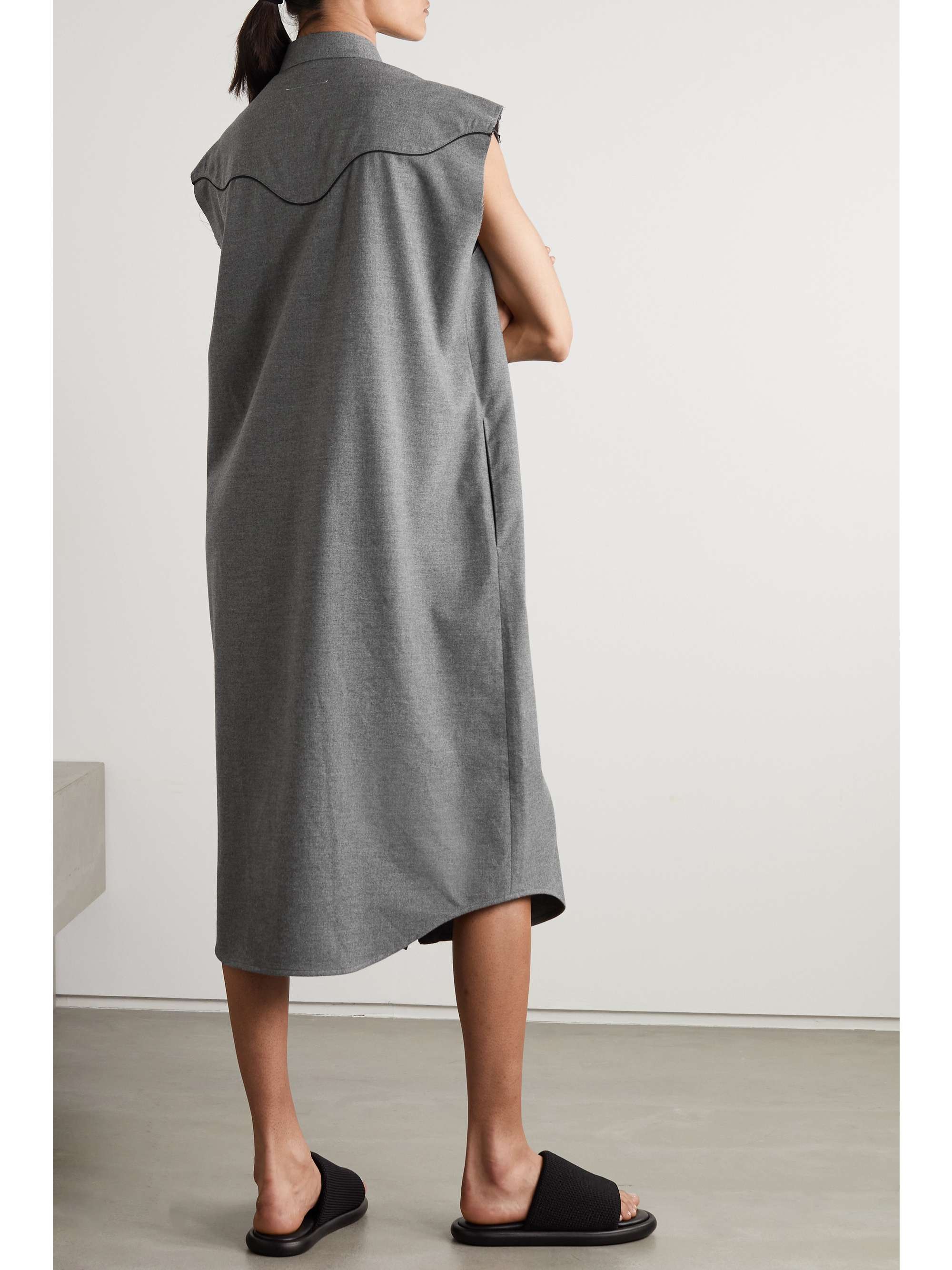 grey midi shirt dress