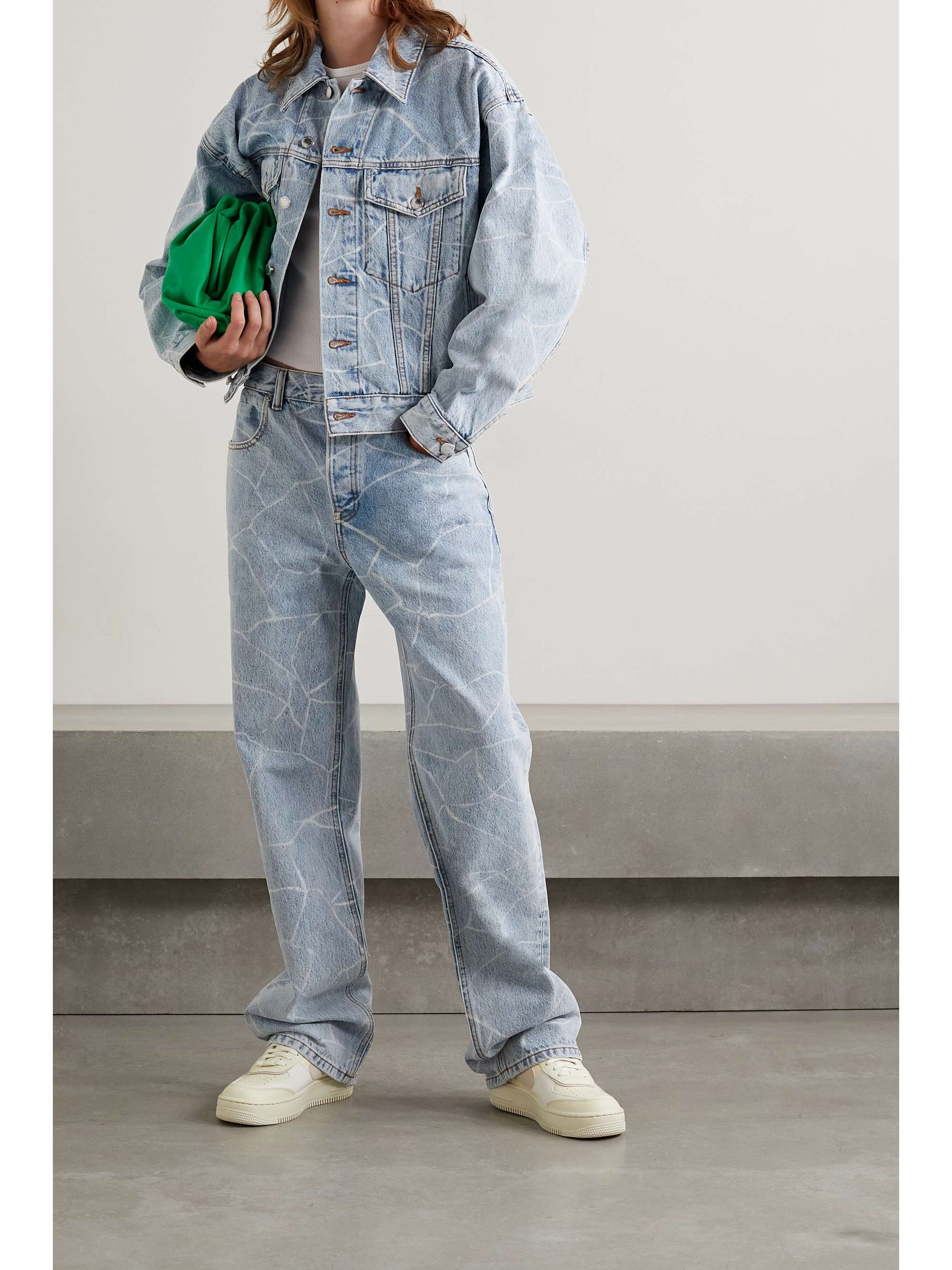 oversized printed denim jacket