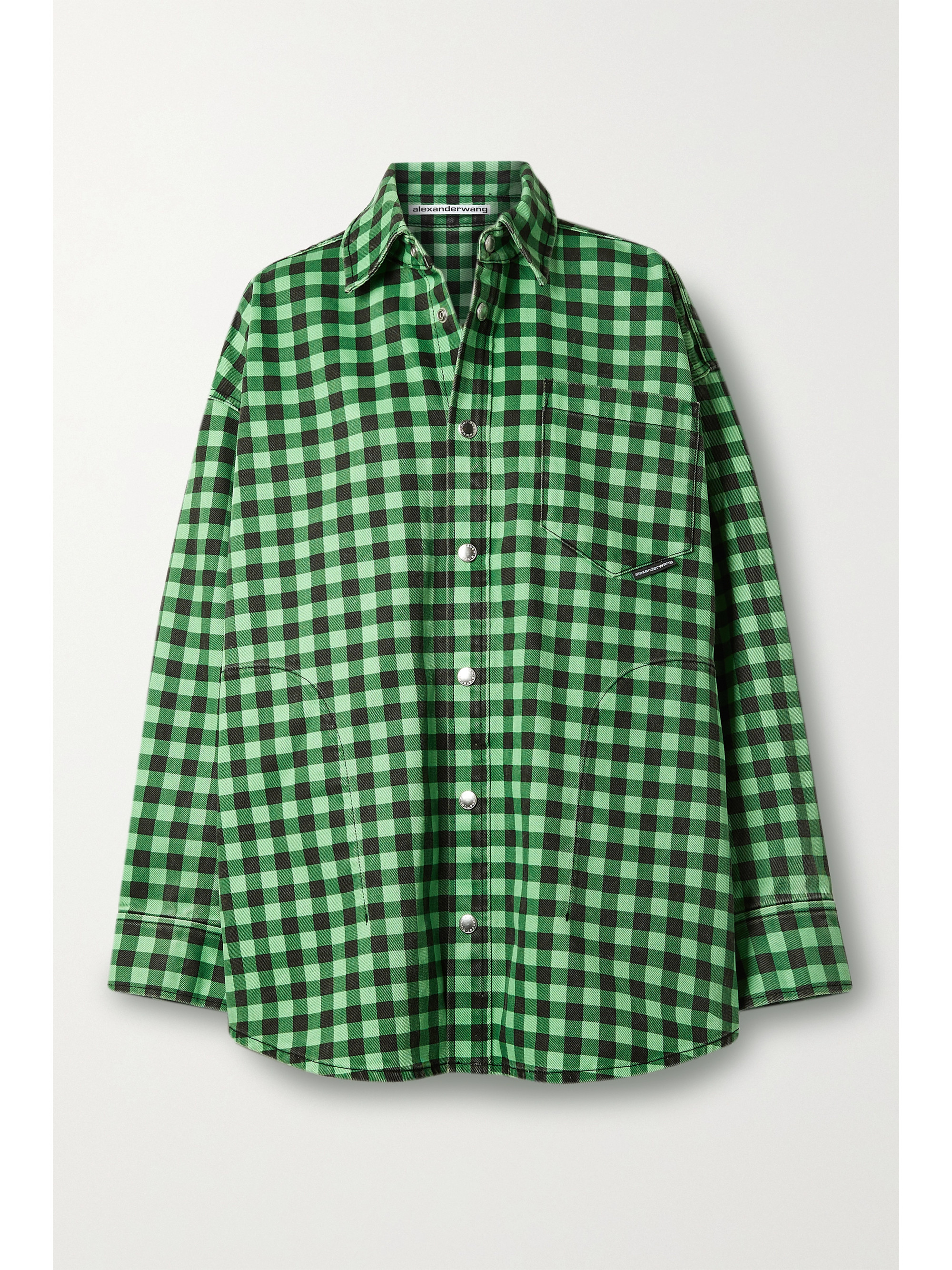 ALEXANDER WANG Oversized gingham denim jacket, £830