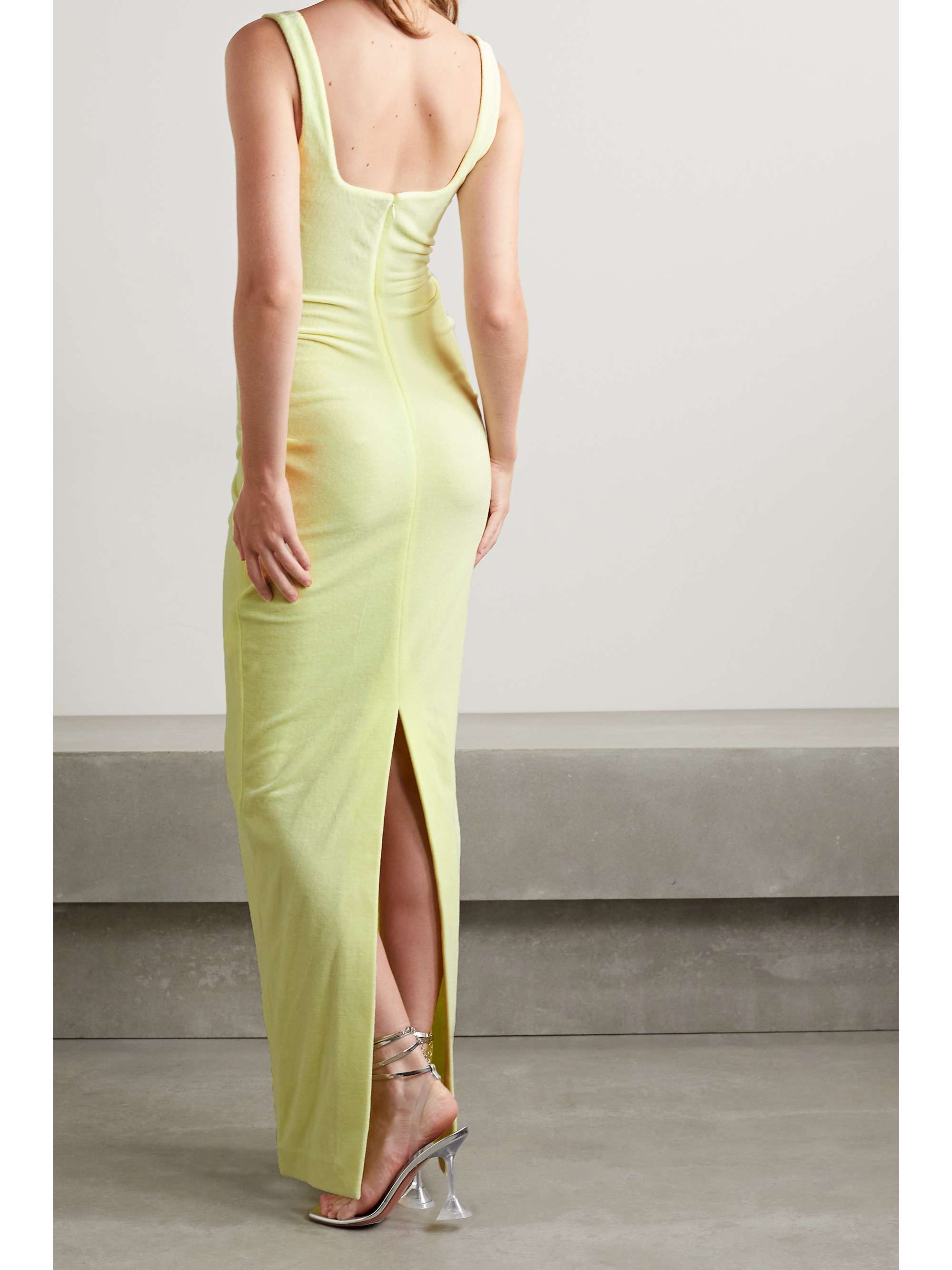 ALEXANDER WANG Ruched cotton-velour maxi dress | NET-A-PORTER