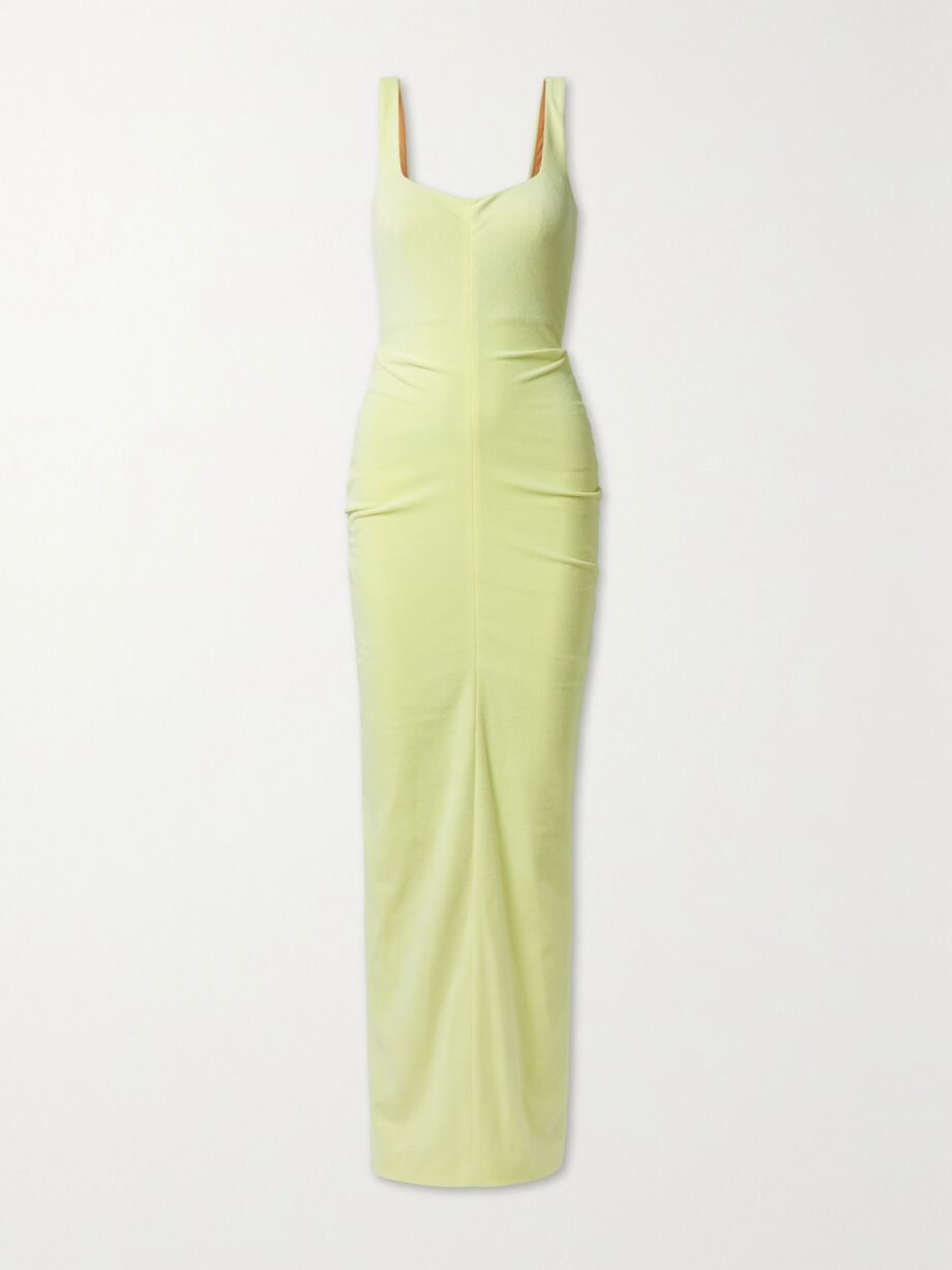 Rouched Bodycon Dress Yellow