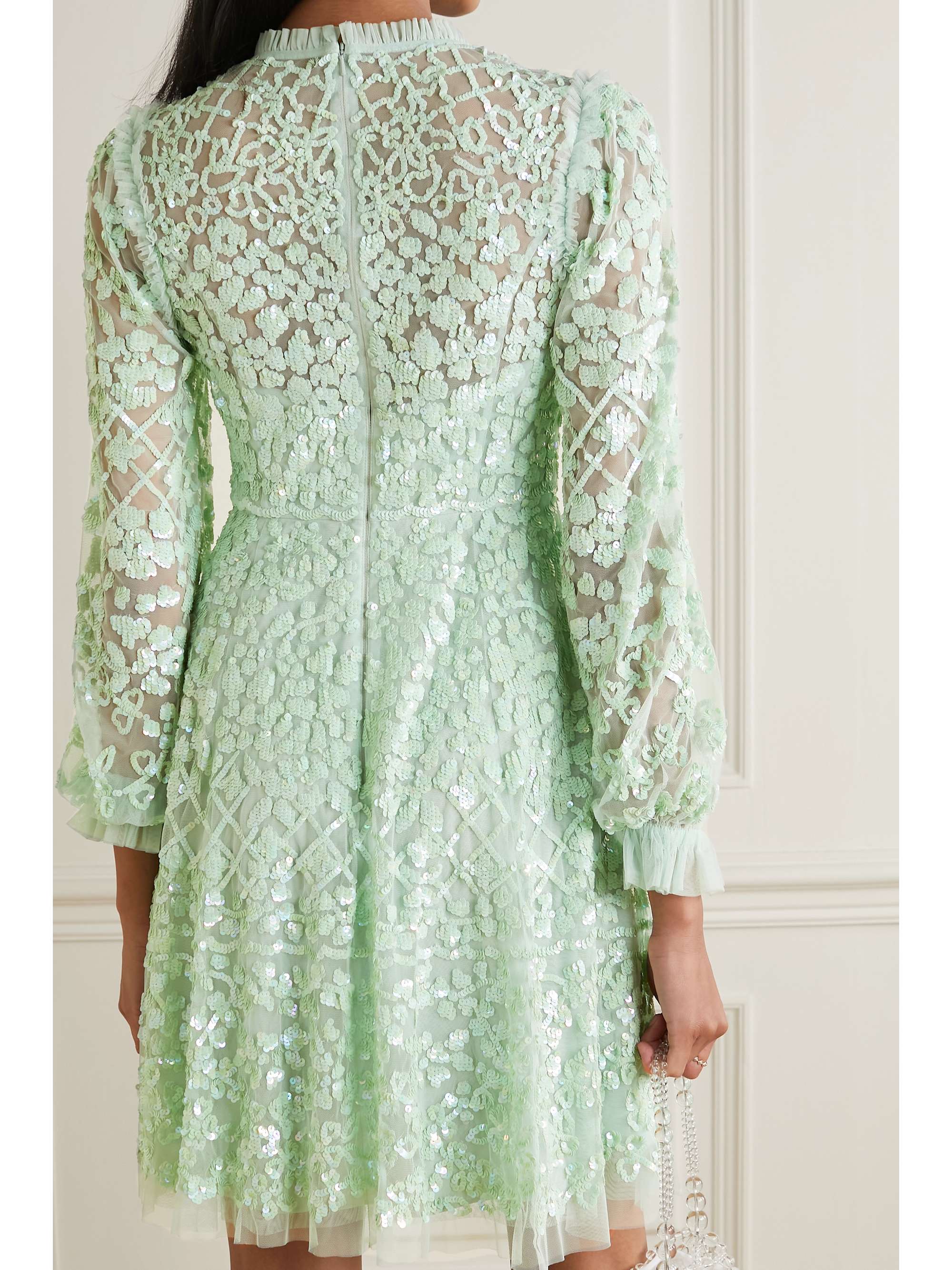 NEEDLE & THREAD Mirabelle ruffled sequin-embellished tulle mini dress