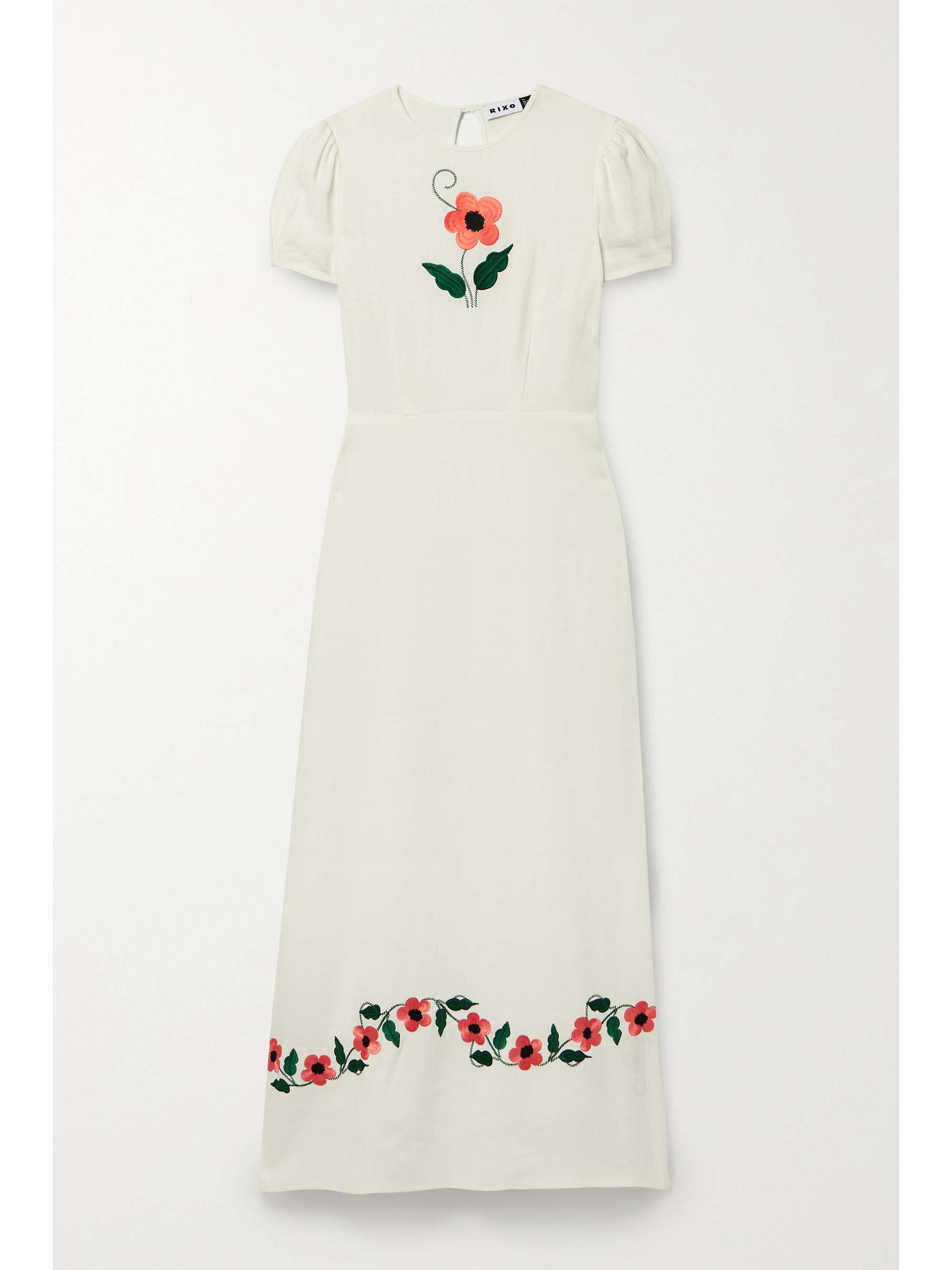 white long embroidered dress