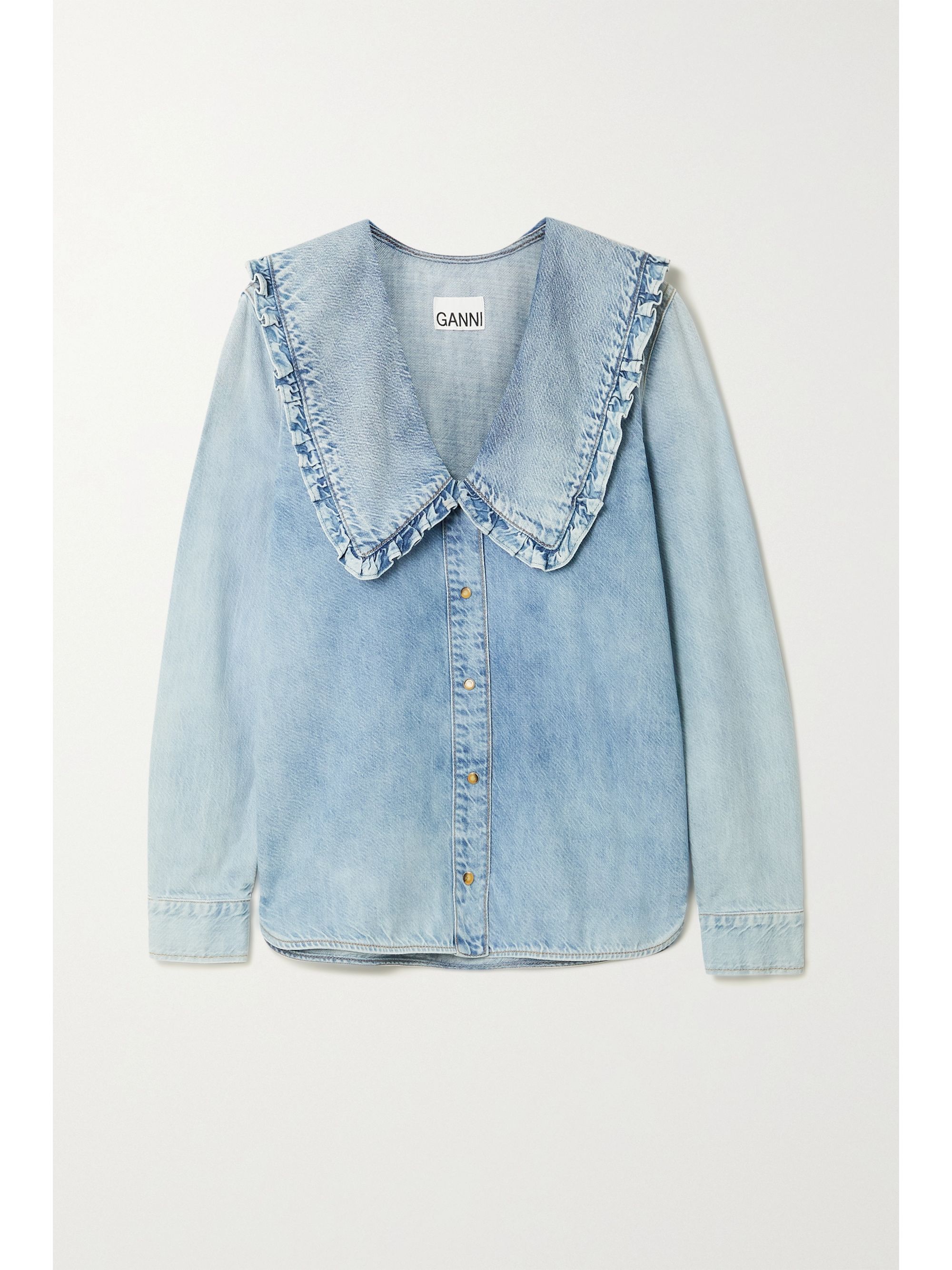 Ganni denim blouse Clearance